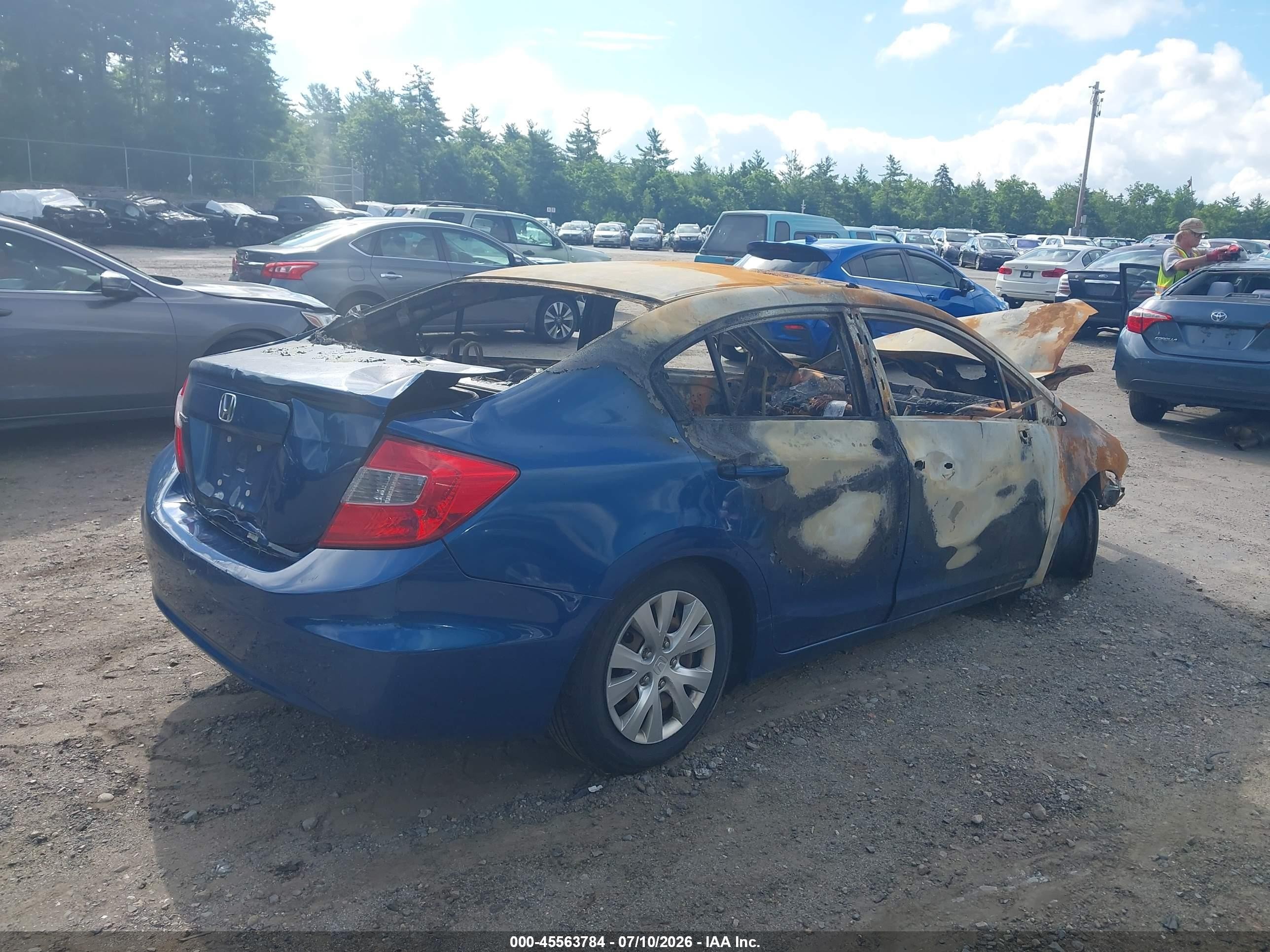 2012 Honda Civic Lx Blue vin: 2HGFB2F55CH572959
