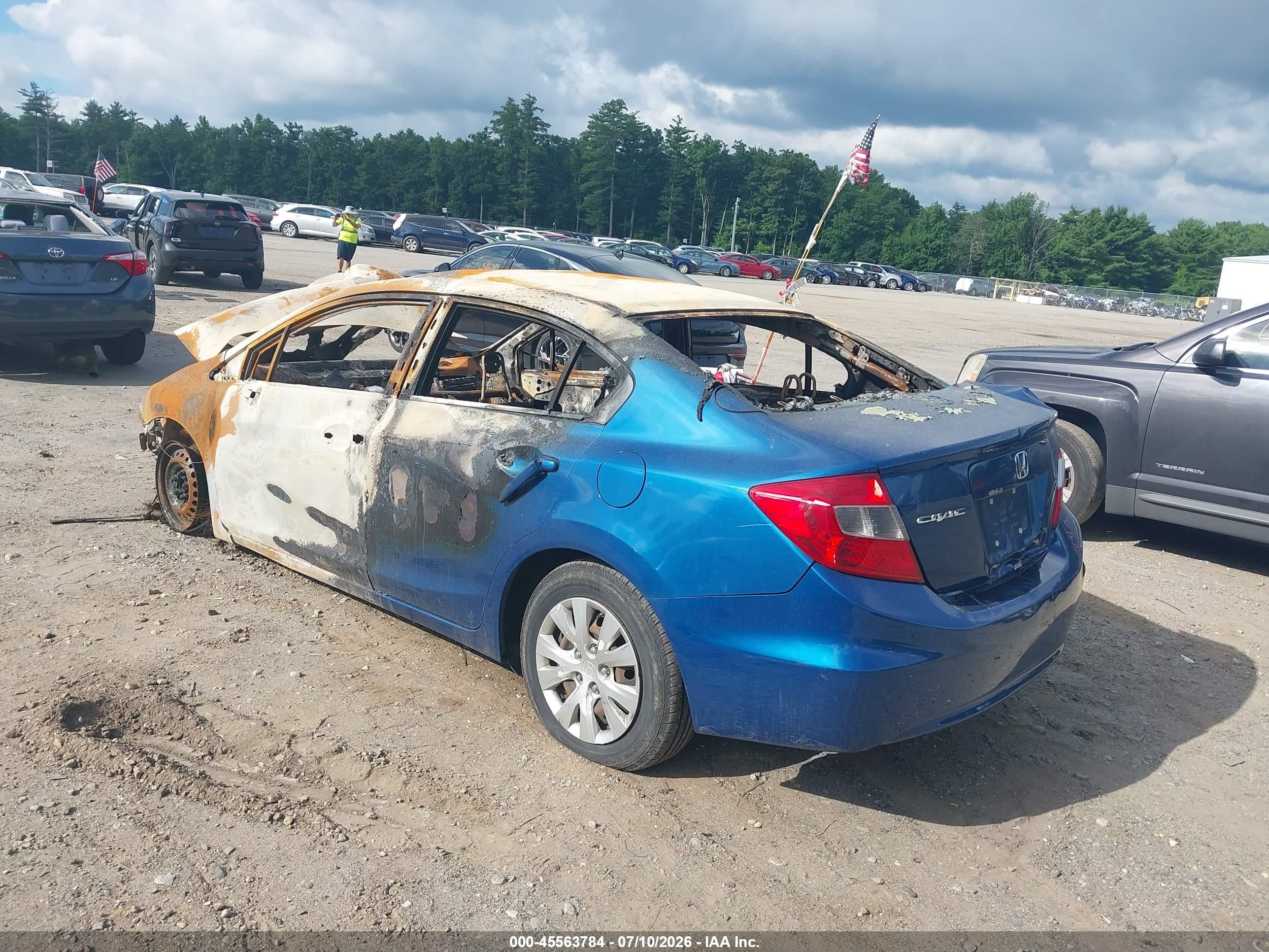 2012 Honda Civic Lx Blue vin: 2HGFB2F55CH572959