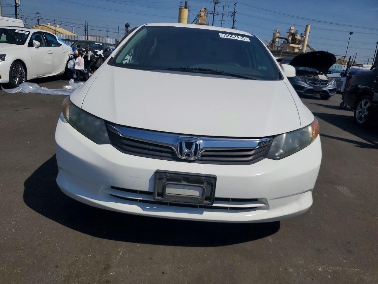 2012 Honda Civic Lx White vin: 2HGFB2F55CH575781