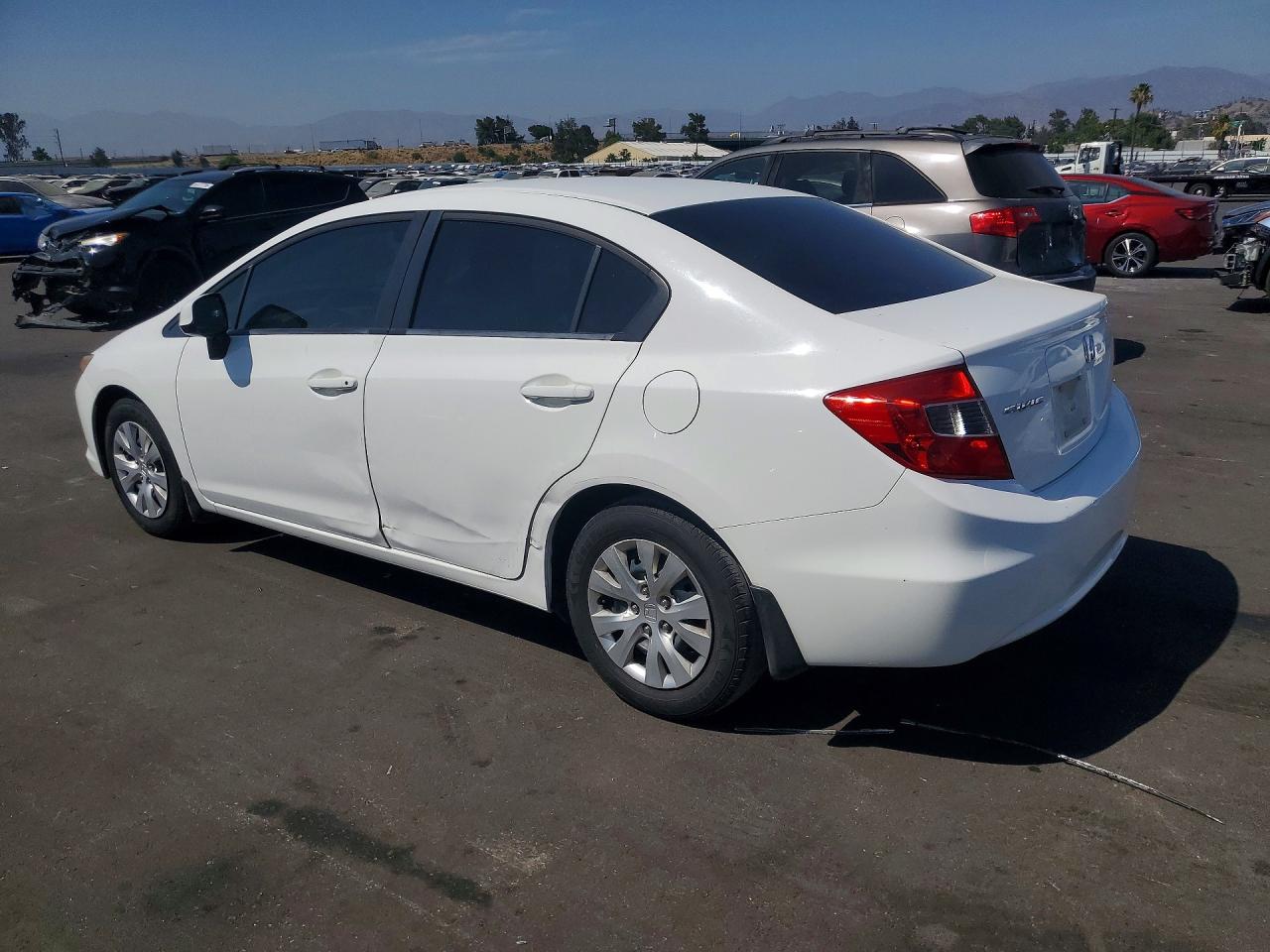 2012 Honda Civic Lx White vin: 2HGFB2F55CH575781