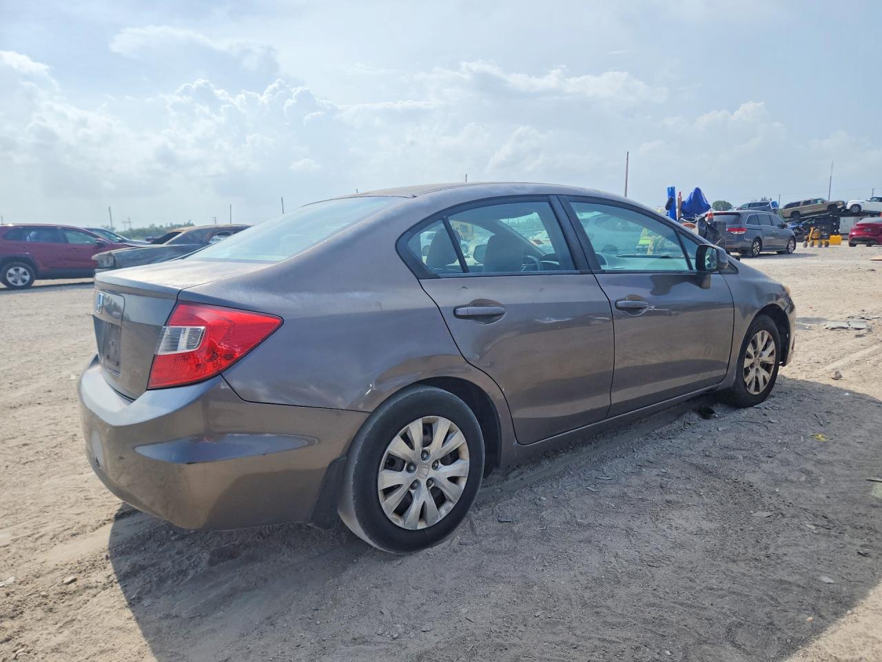 2012 Honda Civic Lx Gray vin: 2HGFB2F55CH578065