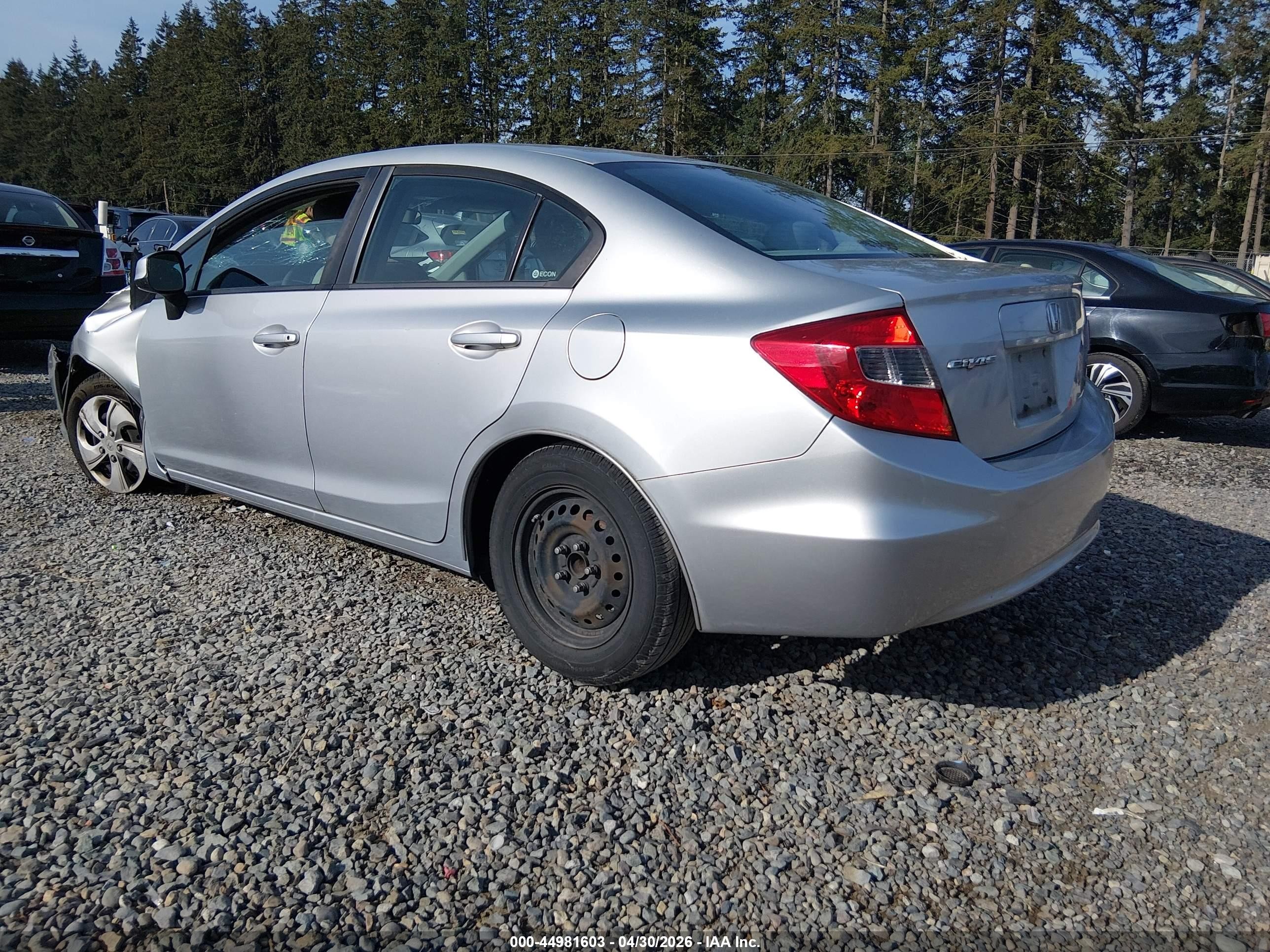 2012 Honda Civic Lx Silver vin: 2HGFB2F55CH580947