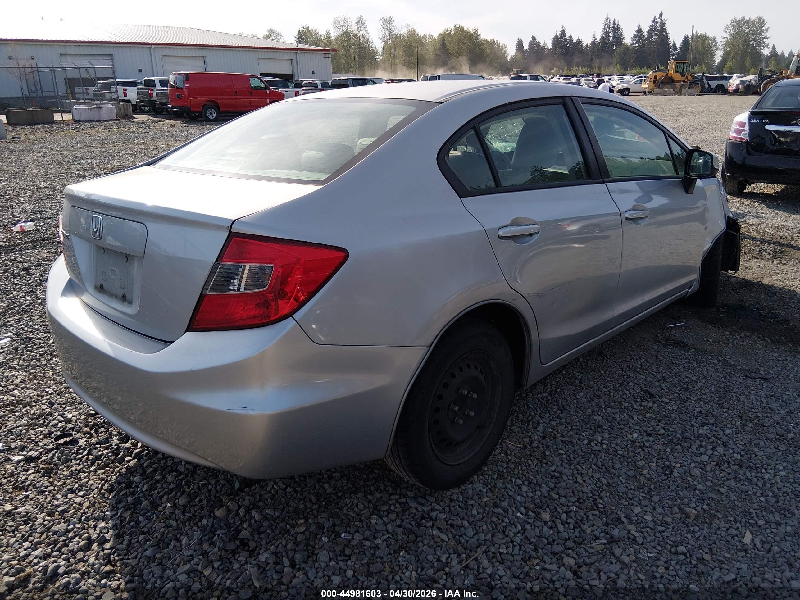 2012 Honda Civic Lx Silver vin: 2HGFB2F55CH580947
