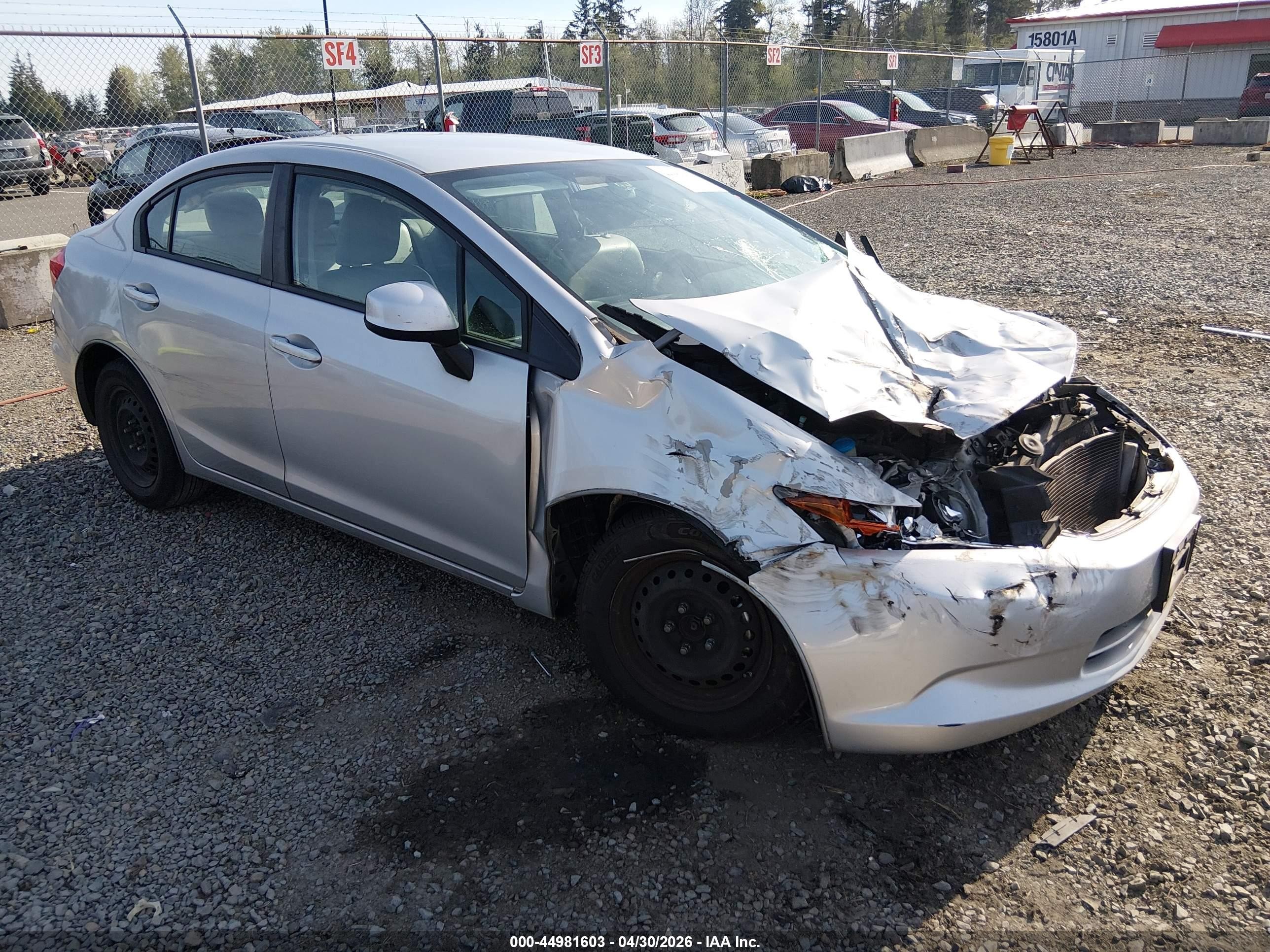 2012 Honda Civic Lx Silver vin: 2HGFB2F55CH580947