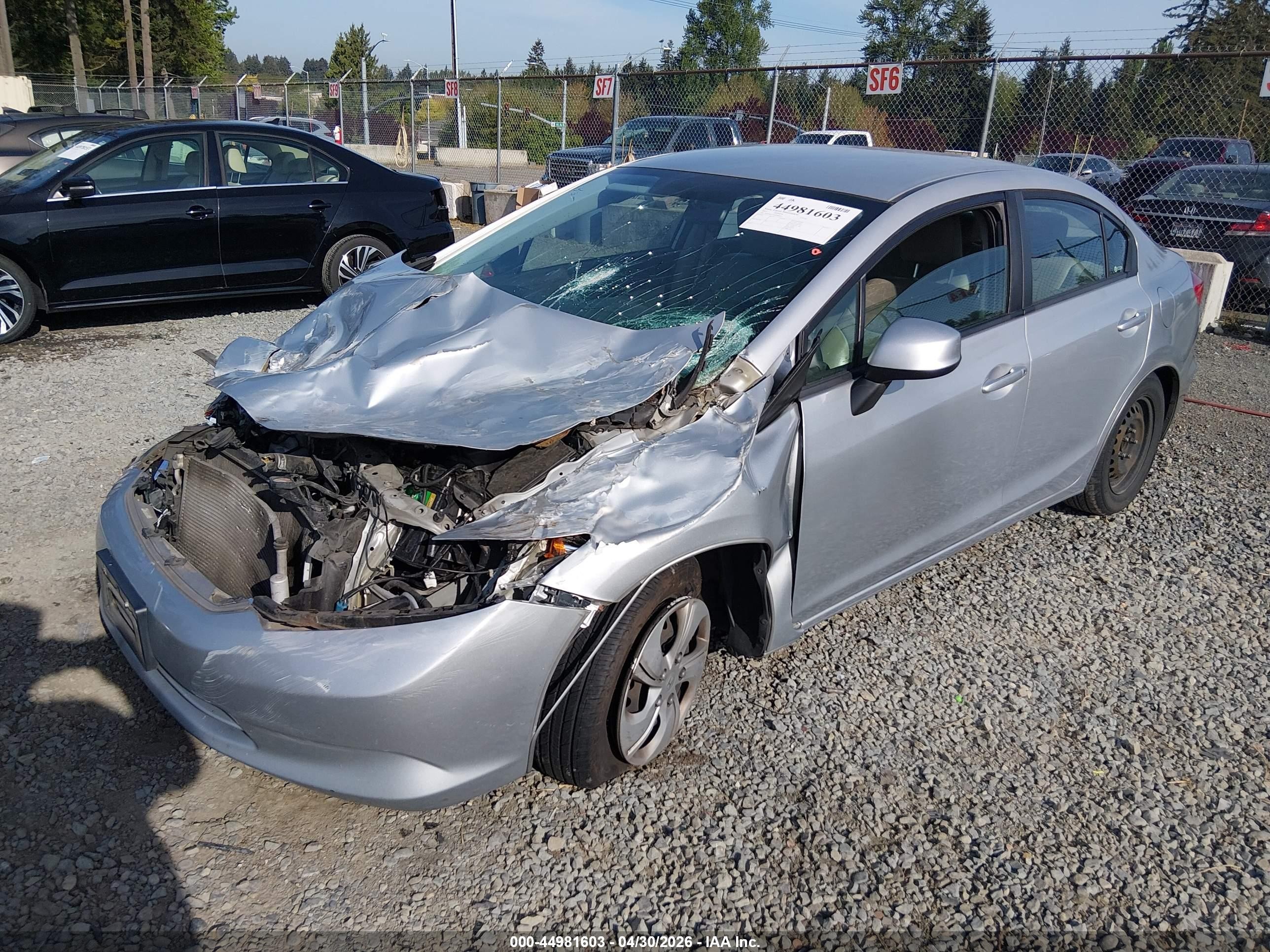 2012 Honda Civic Lx Silver vin: 2HGFB2F55CH580947