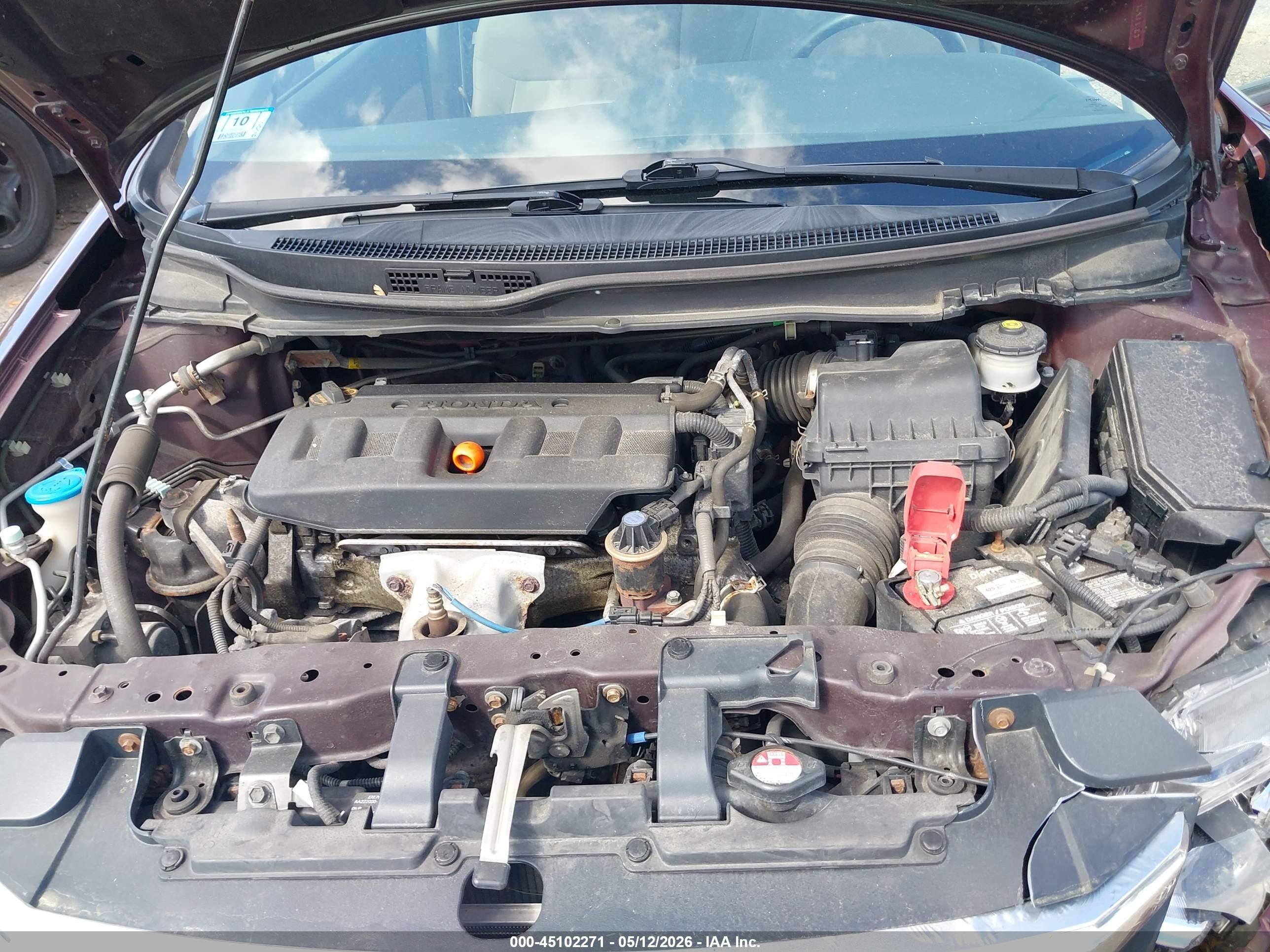 2012 Honda Civic Lx Burgundy vin: 2HGFB2F55CH582682