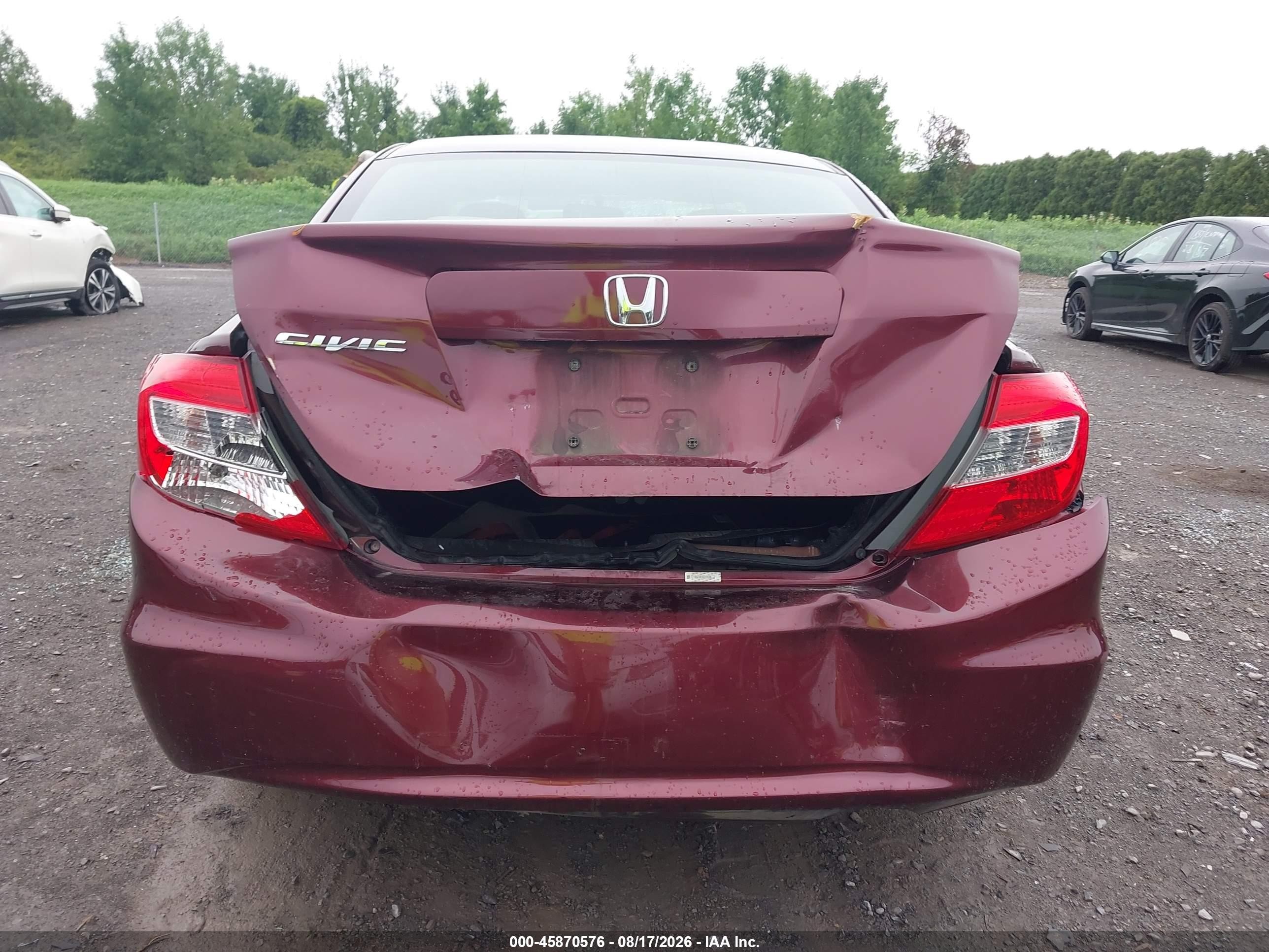 2012 Honda Civic Lx Burgundy vin: 2HGFB2F55CH590569