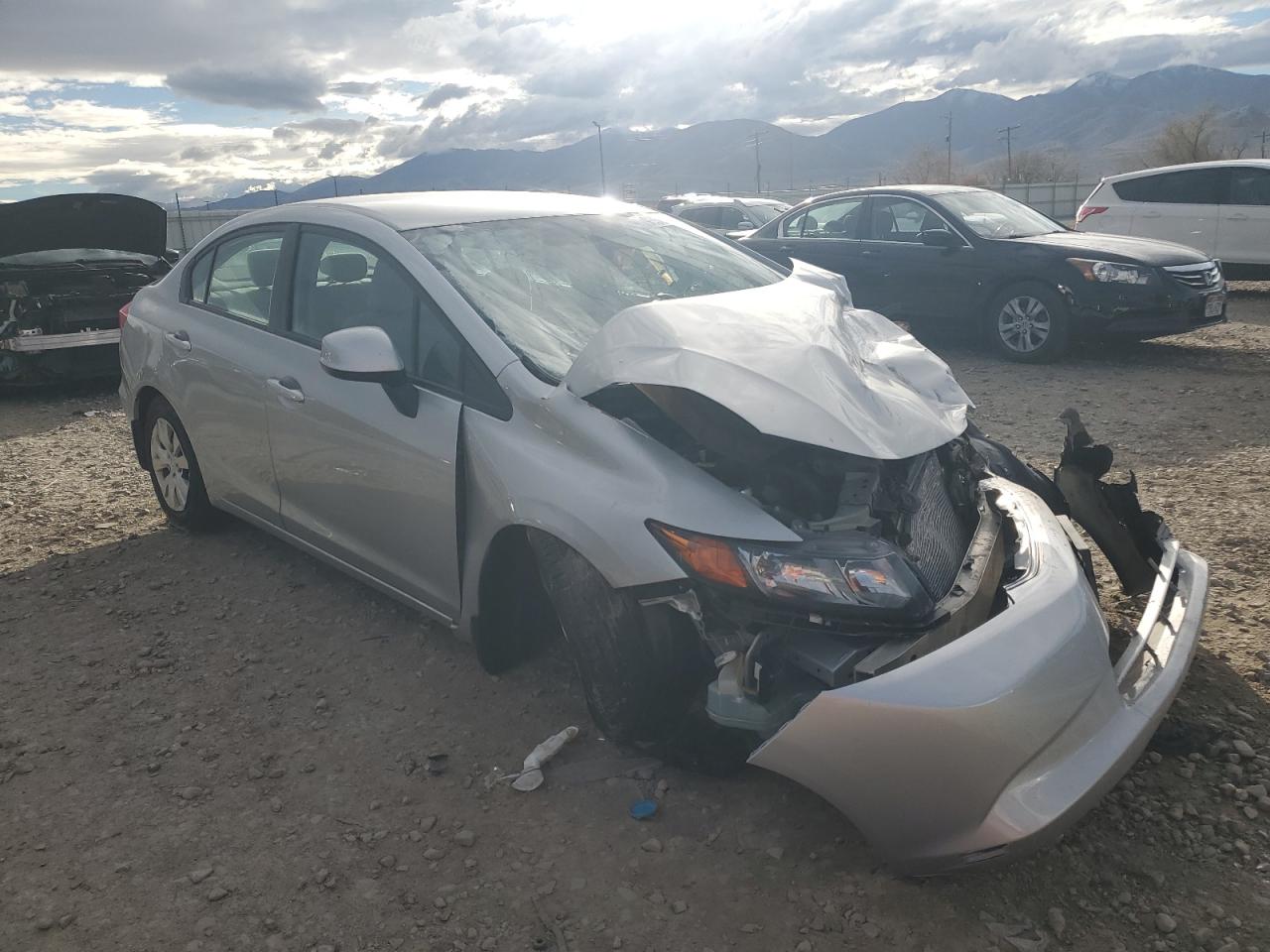 2012 Honda Civic Lx Silver vin: 2HGFB2F55CH605121