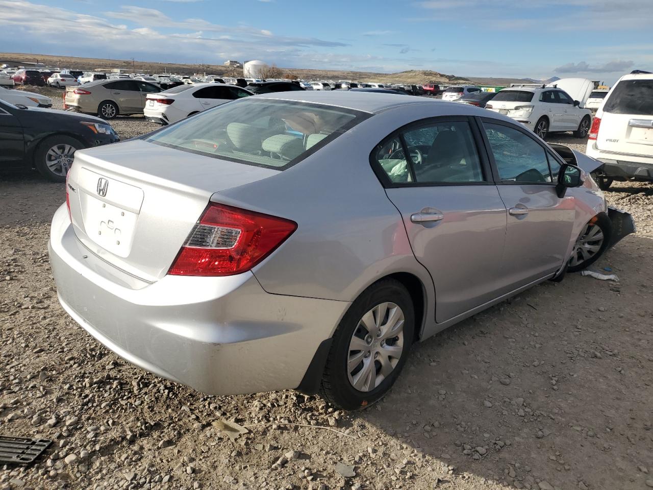2012 Honda Civic Lx Silver vin: 2HGFB2F55CH605121