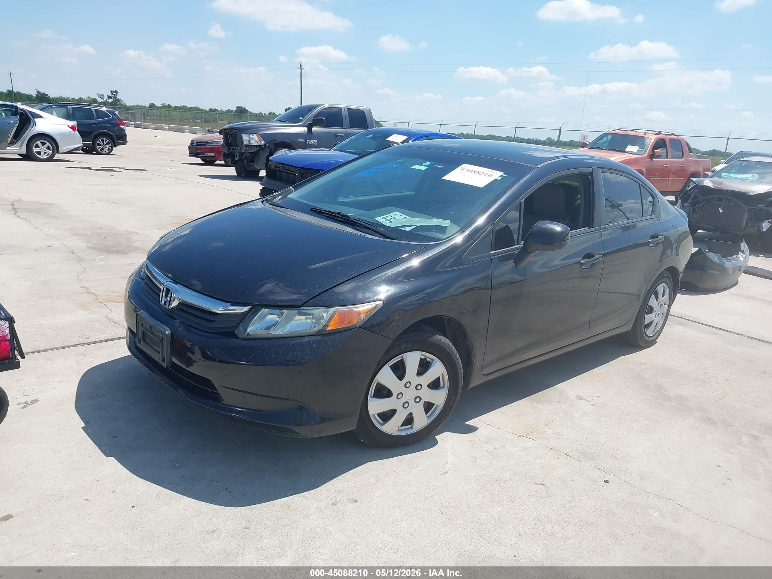 2012 Honda Civic Lx Black vin: 2HGFB2F55CH608925