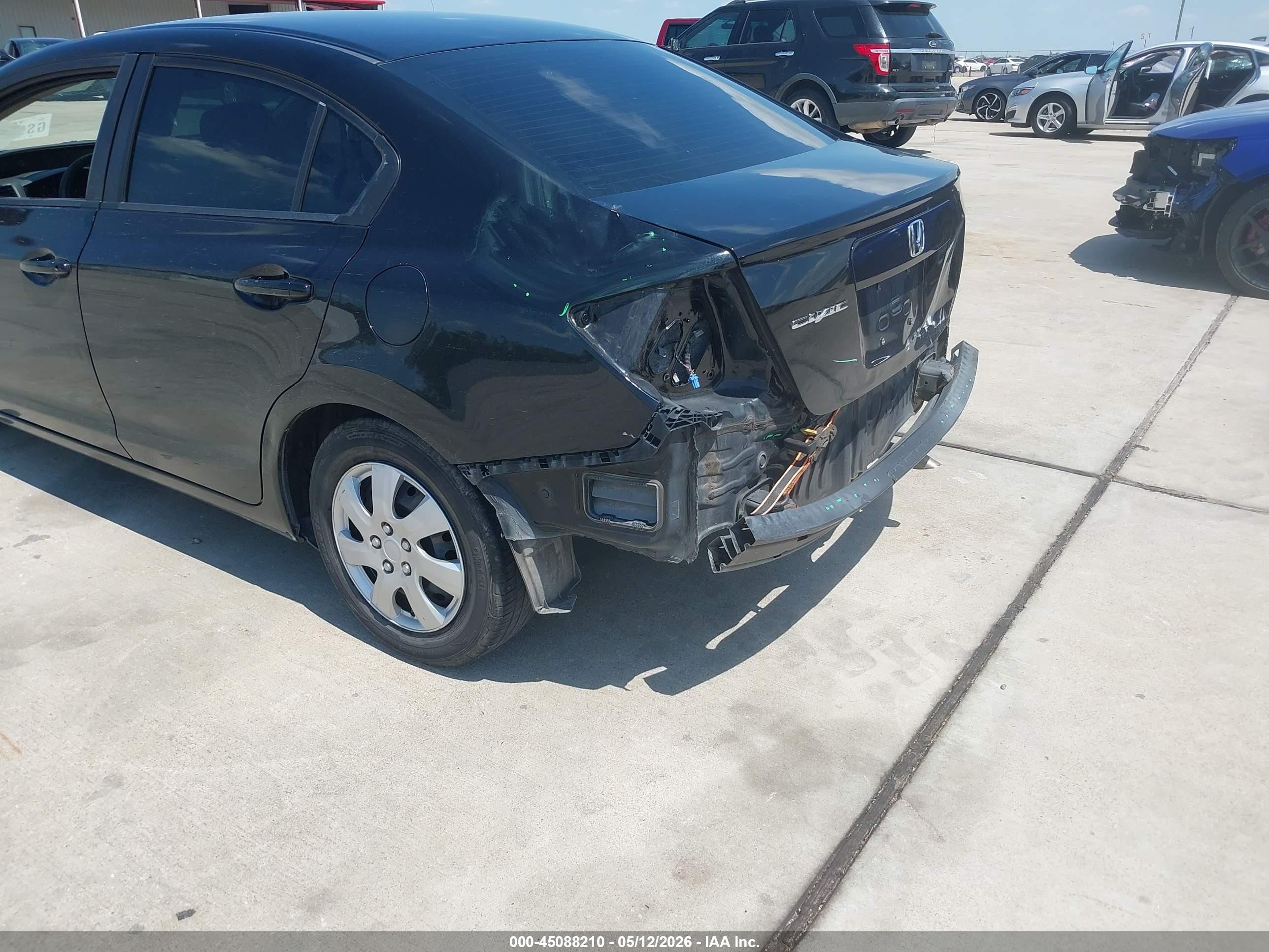2012 Honda Civic Lx Black vin: 2HGFB2F55CH608925