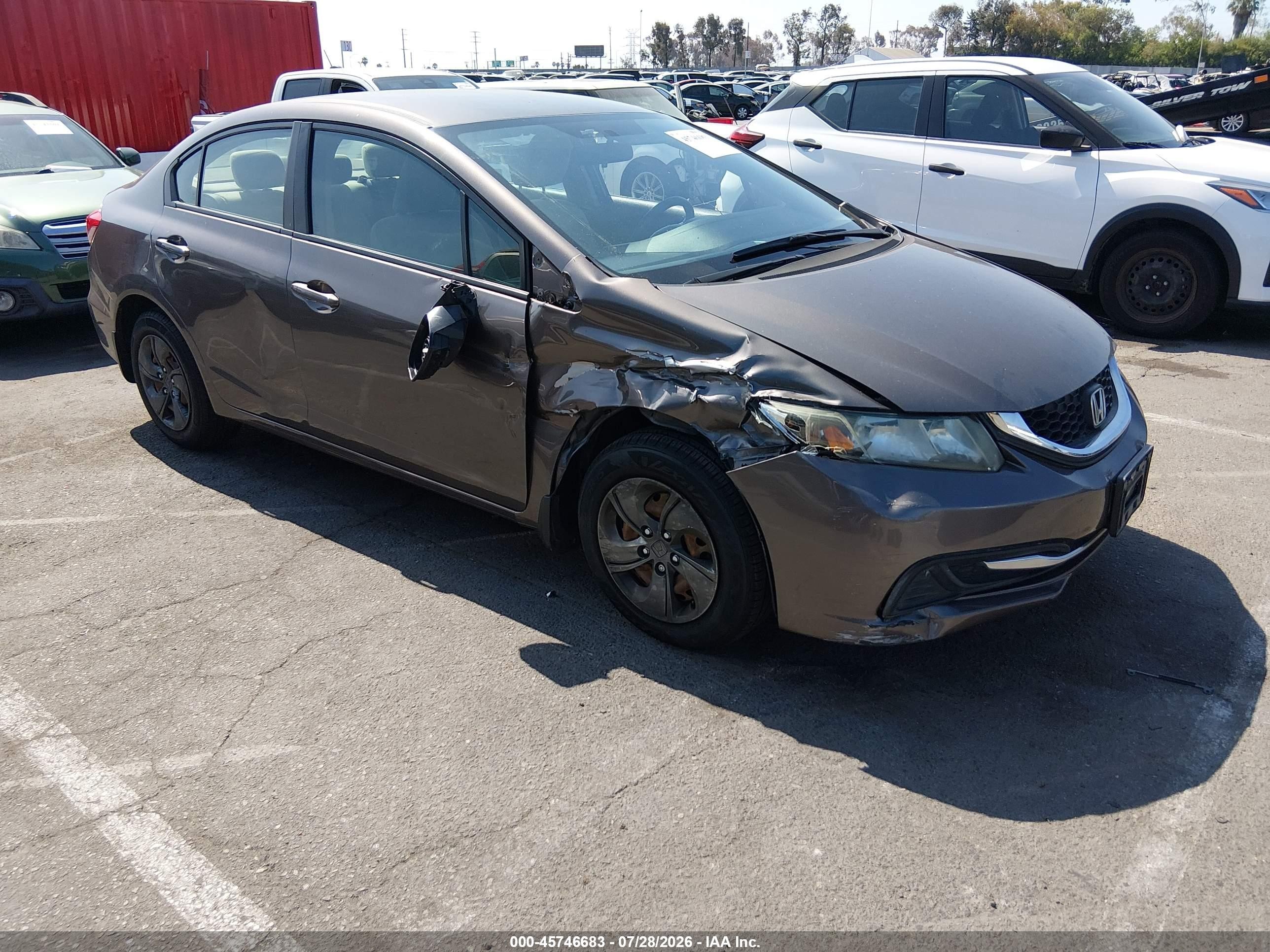 2013 Honda Civic Lx Коричневый vin: 2HGFB2F55DH525612