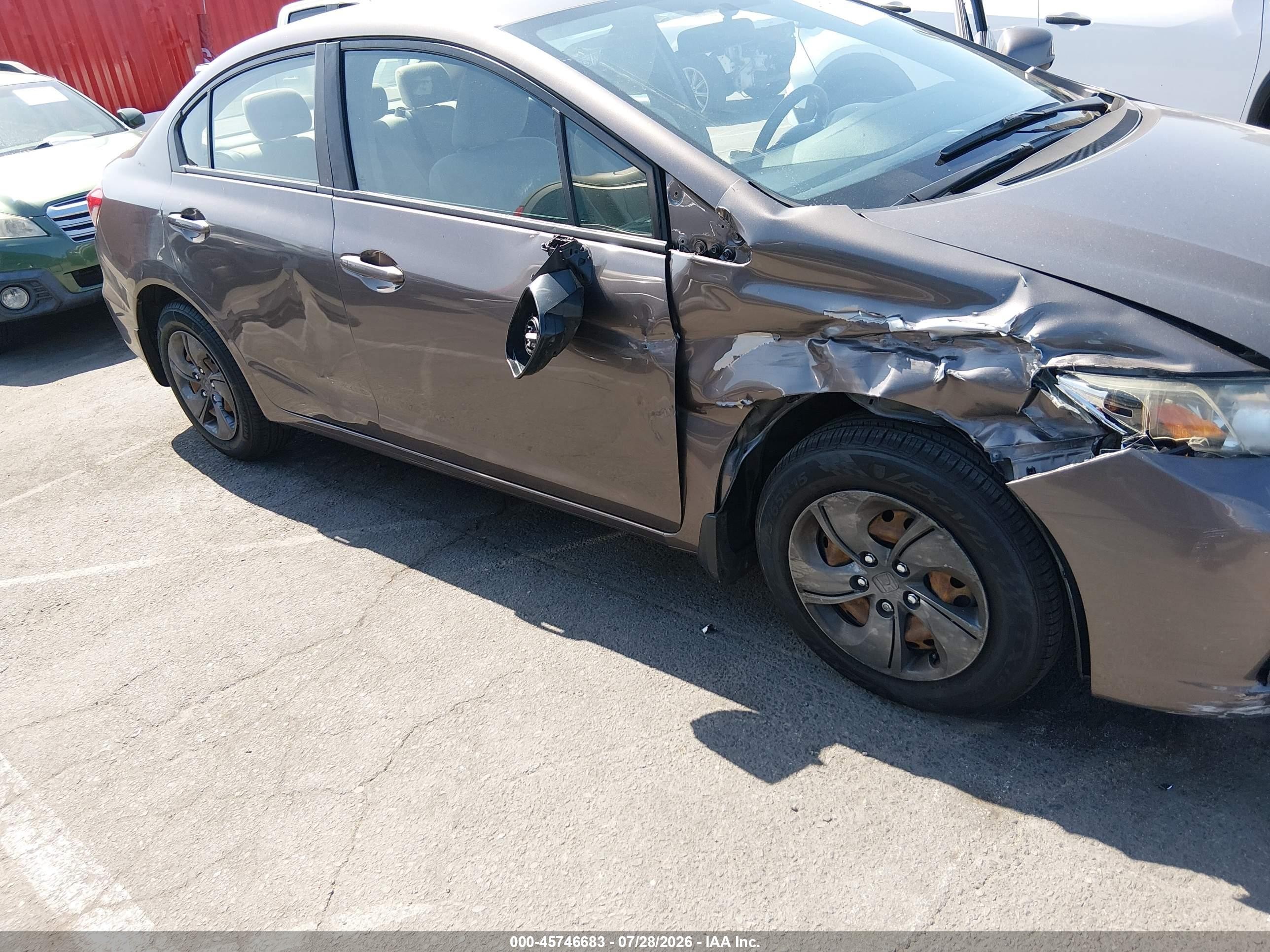2013 Honda Civic Lx Brown vin: 2HGFB2F55DH525612