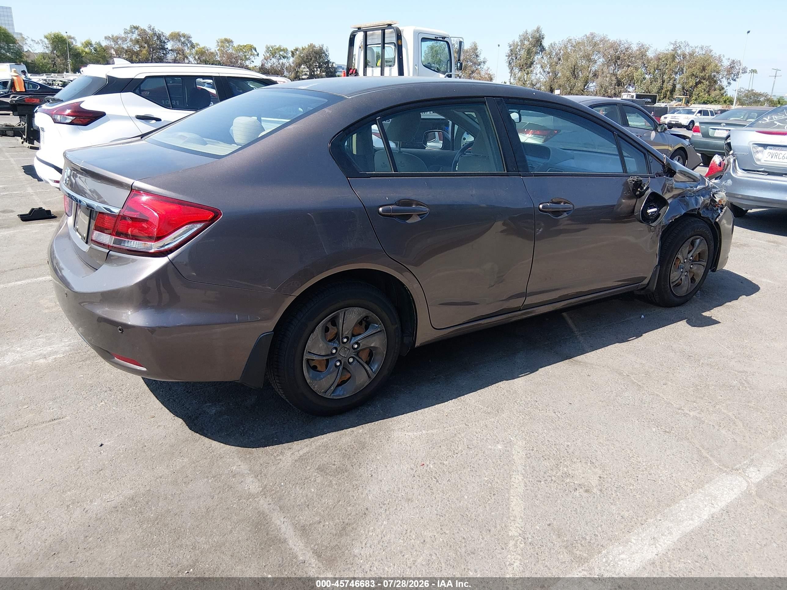 2013 Honda Civic Lx Brown vin: 2HGFB2F55DH525612