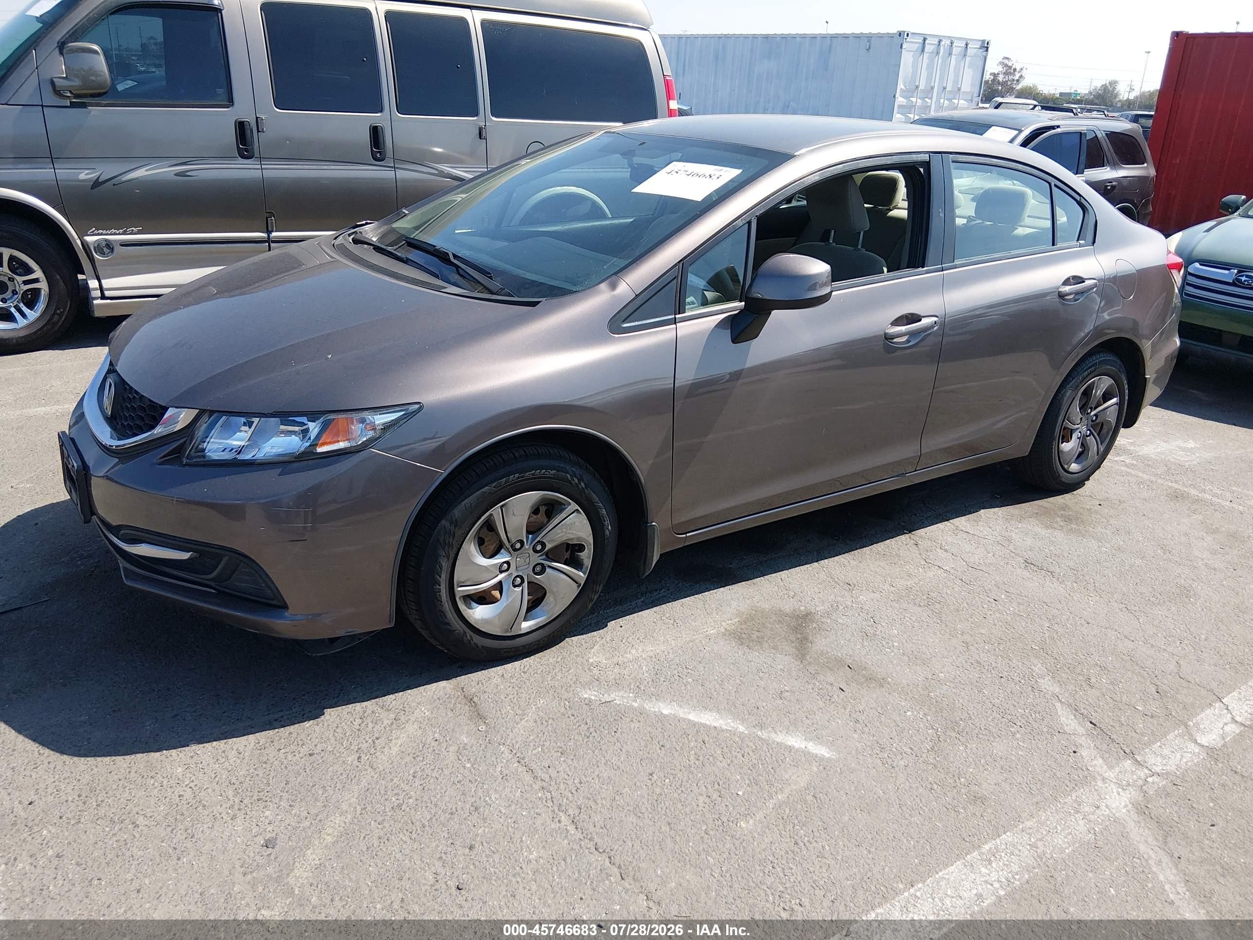 2013 Honda Civic Lx Brown vin: 2HGFB2F55DH525612