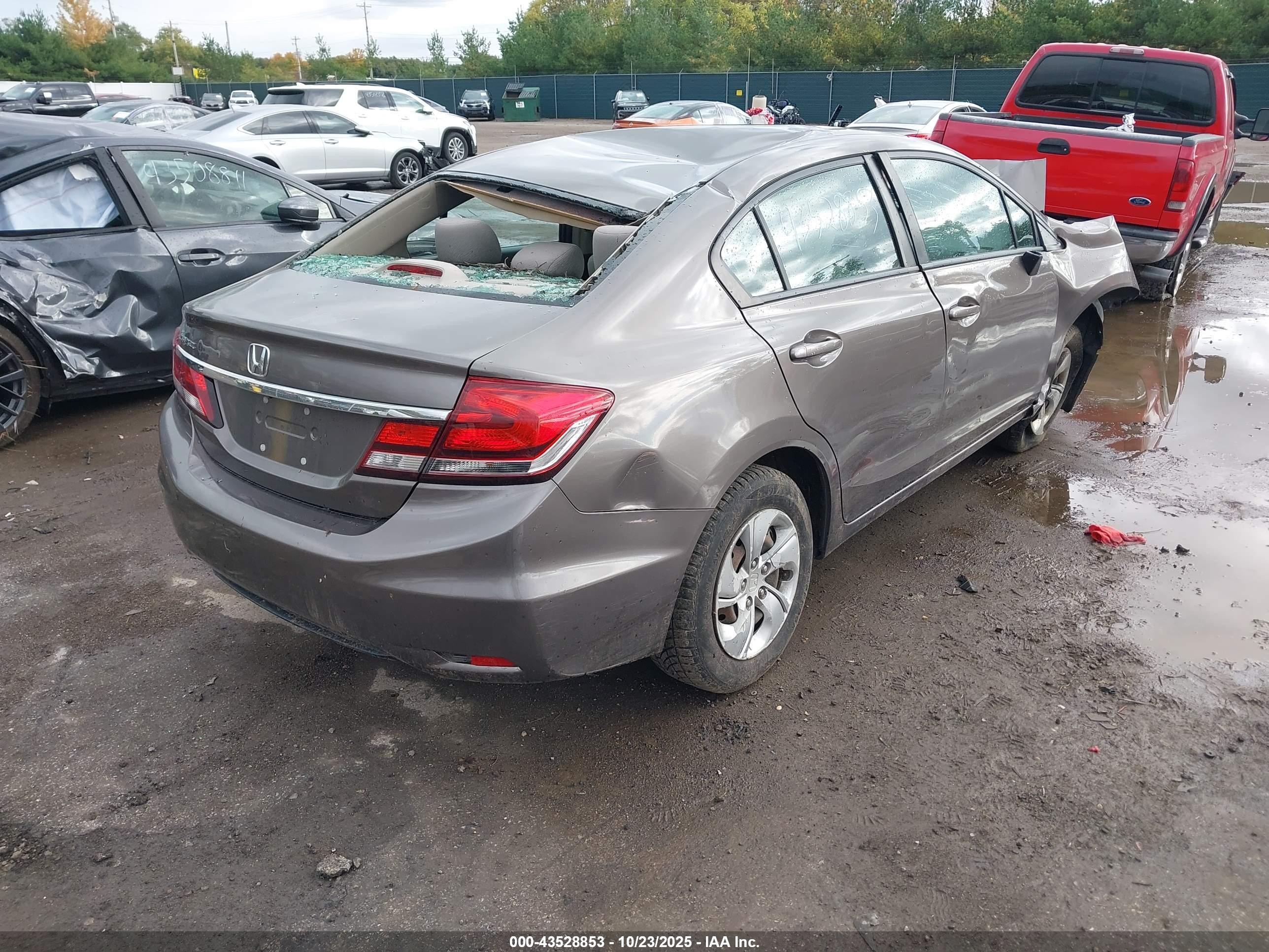 2013 Honda Civic Lx Brown vin: 2HGFB2F55DH534150