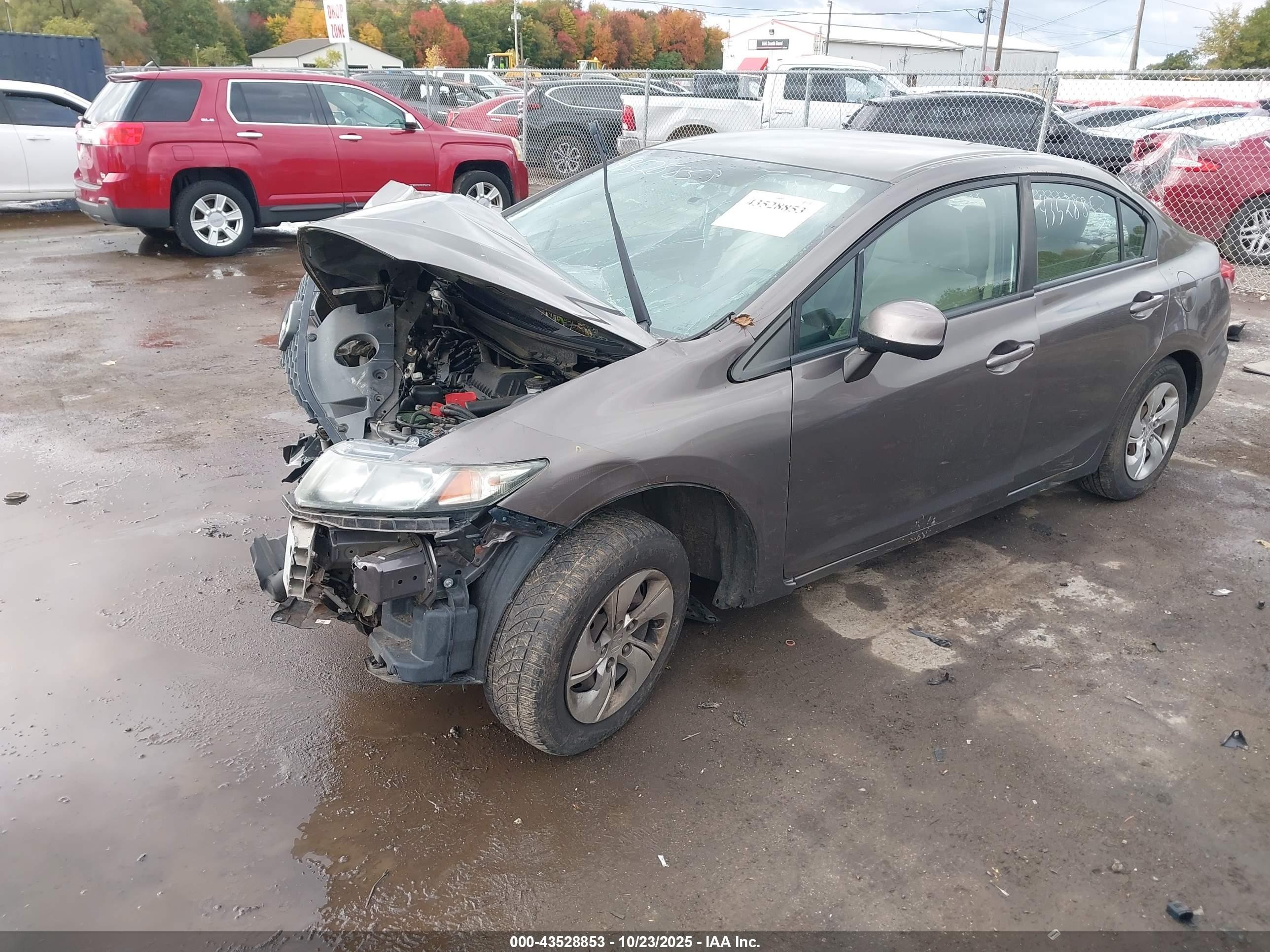 2013 Honda Civic Lx Brown vin: 2HGFB2F55DH534150