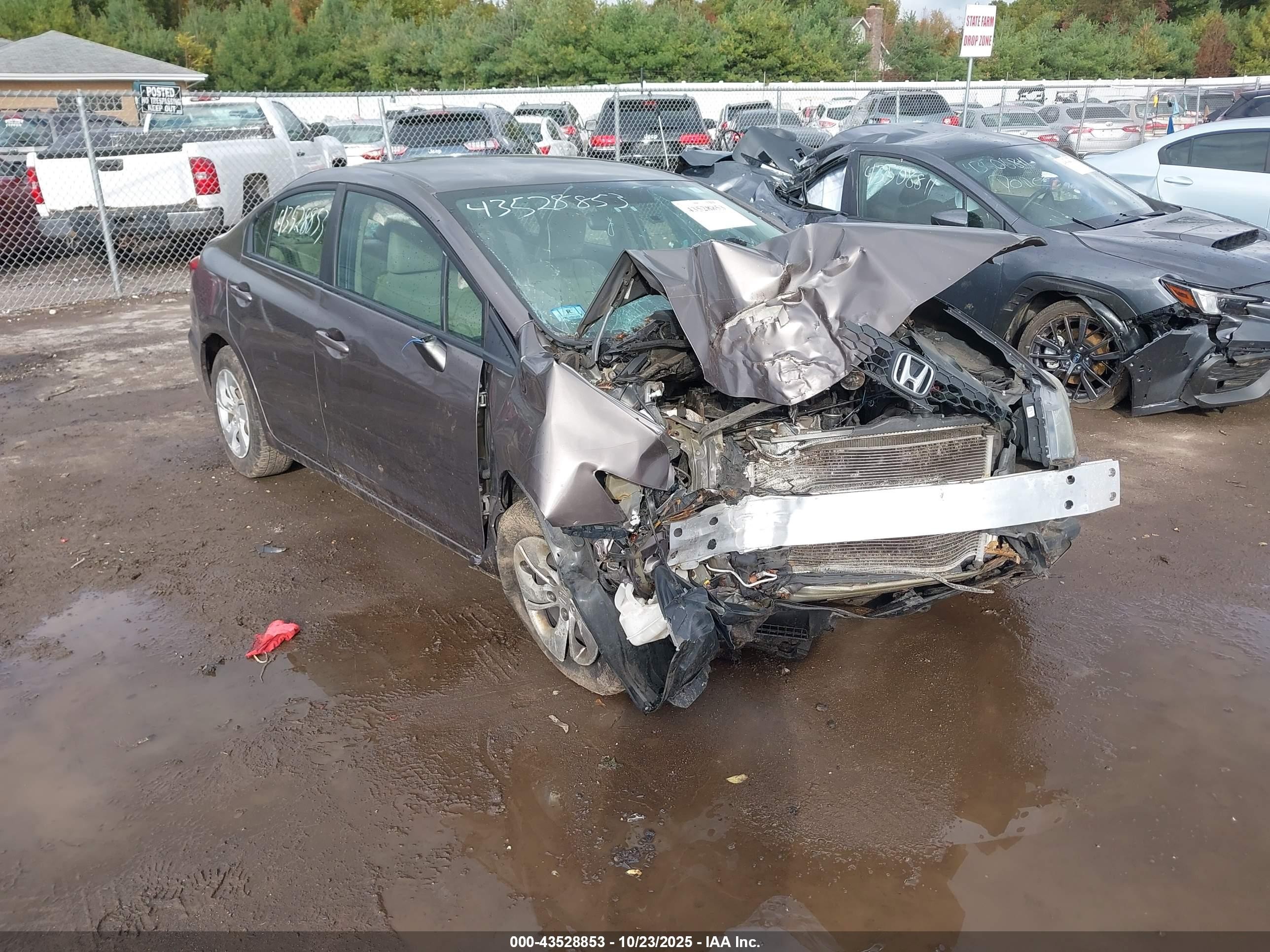 2013 Honda Civic Lx Brown vin: 2HGFB2F55DH534150