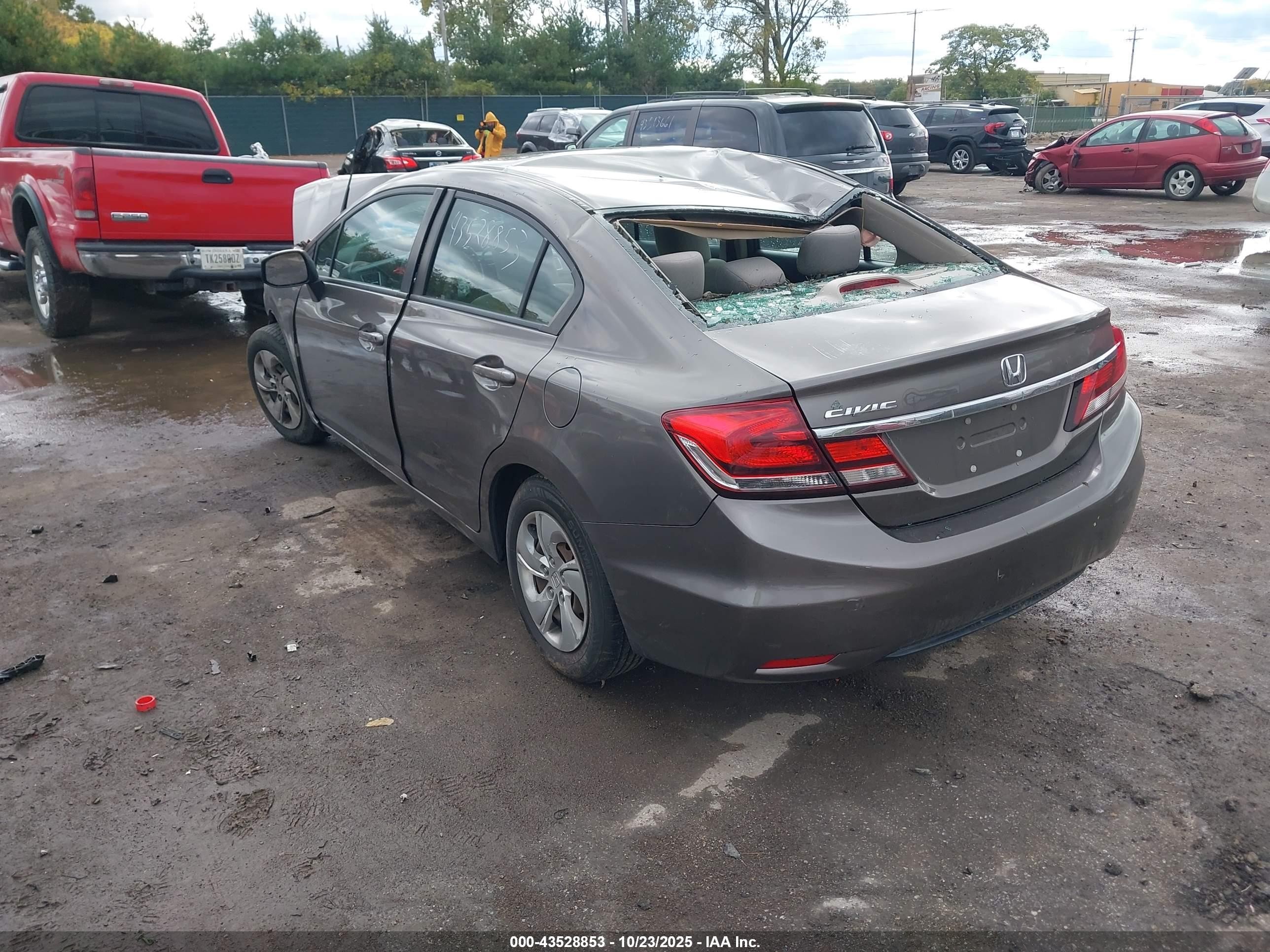 2013 Honda Civic Lx Brown vin: 2HGFB2F55DH534150
