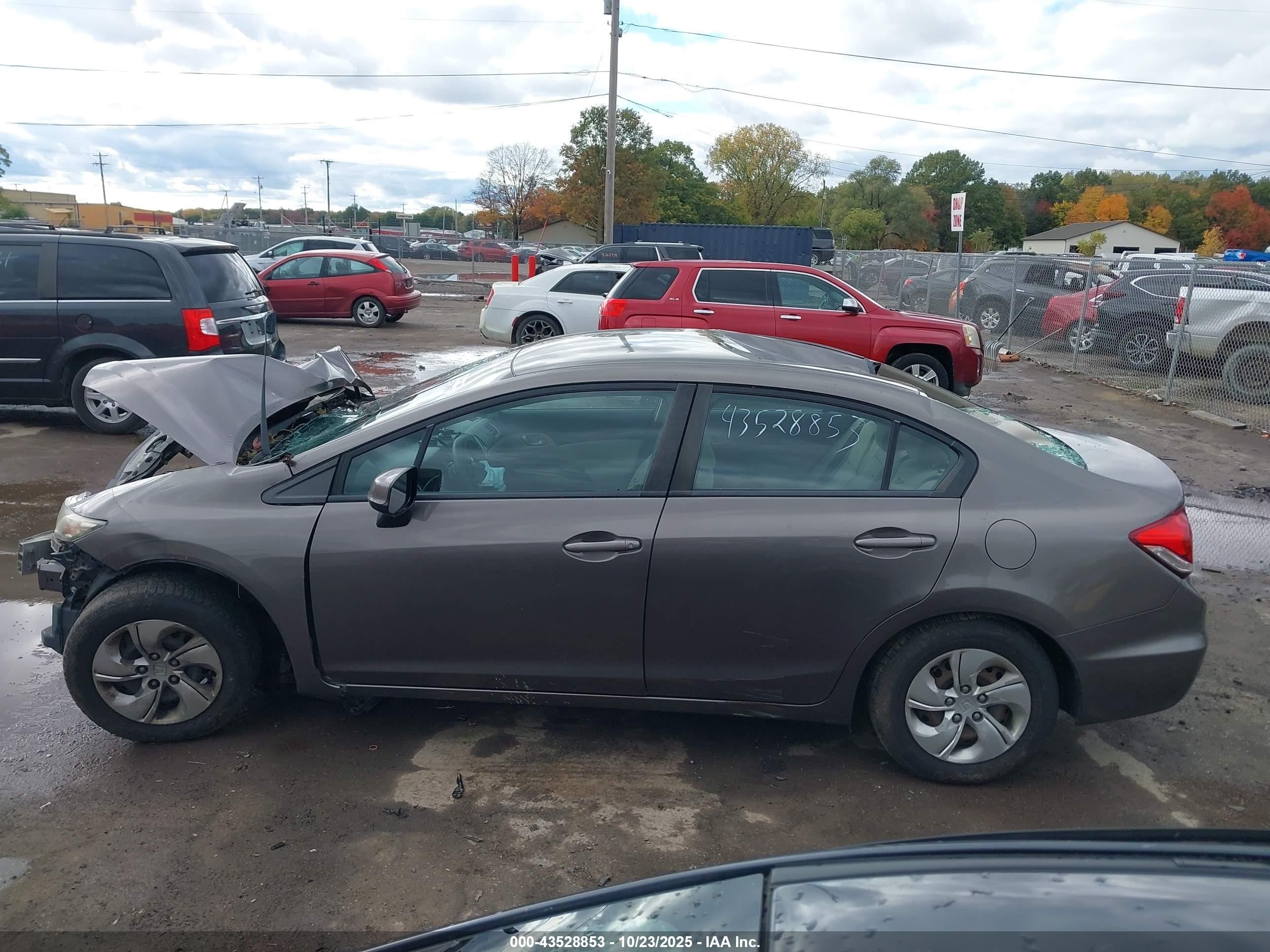 2013 Honda Civic Lx Brown vin: 2HGFB2F55DH534150