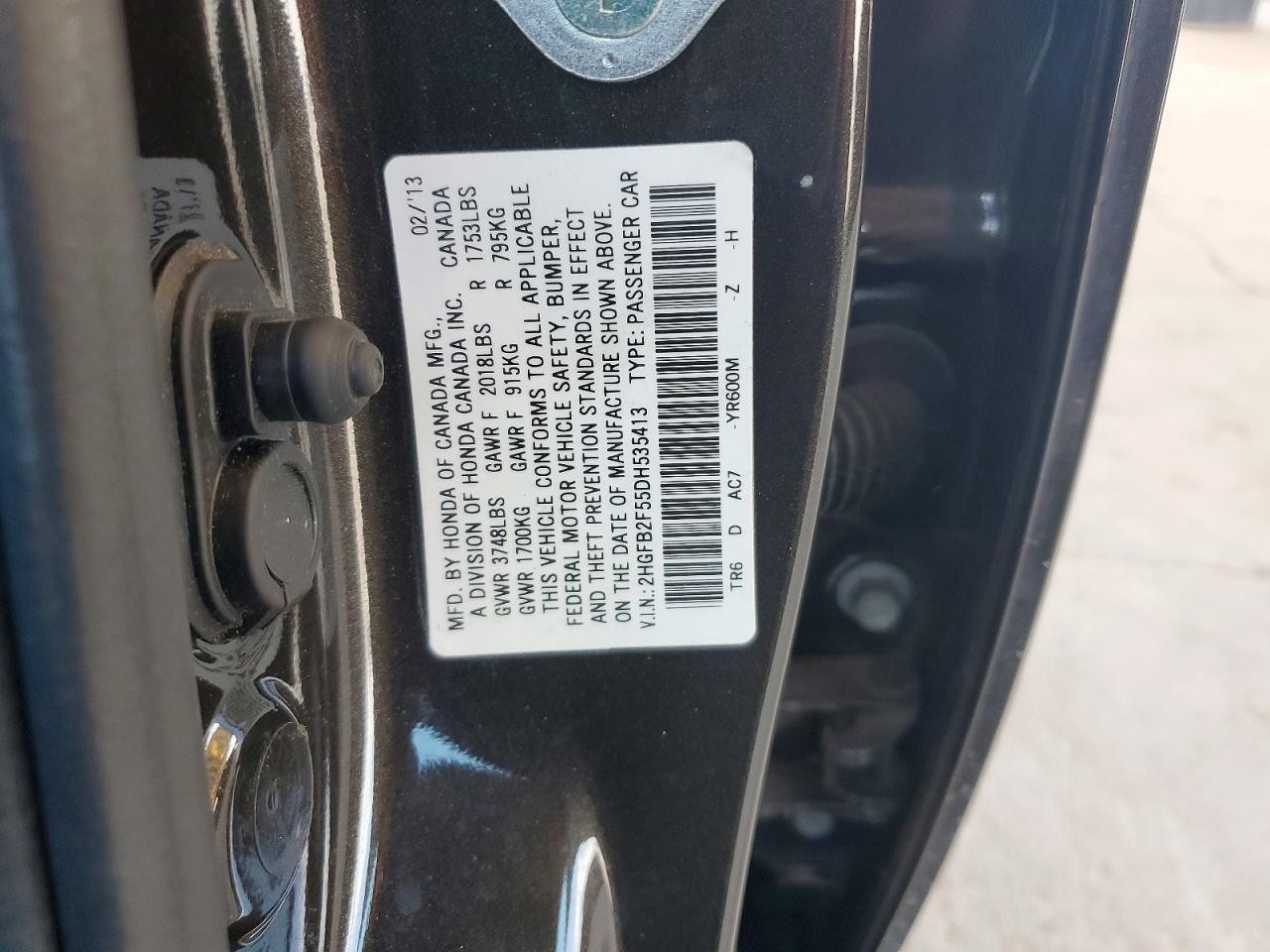 2013 Honda Civic Lx Brown vin: 2HGFB2F55DH535413