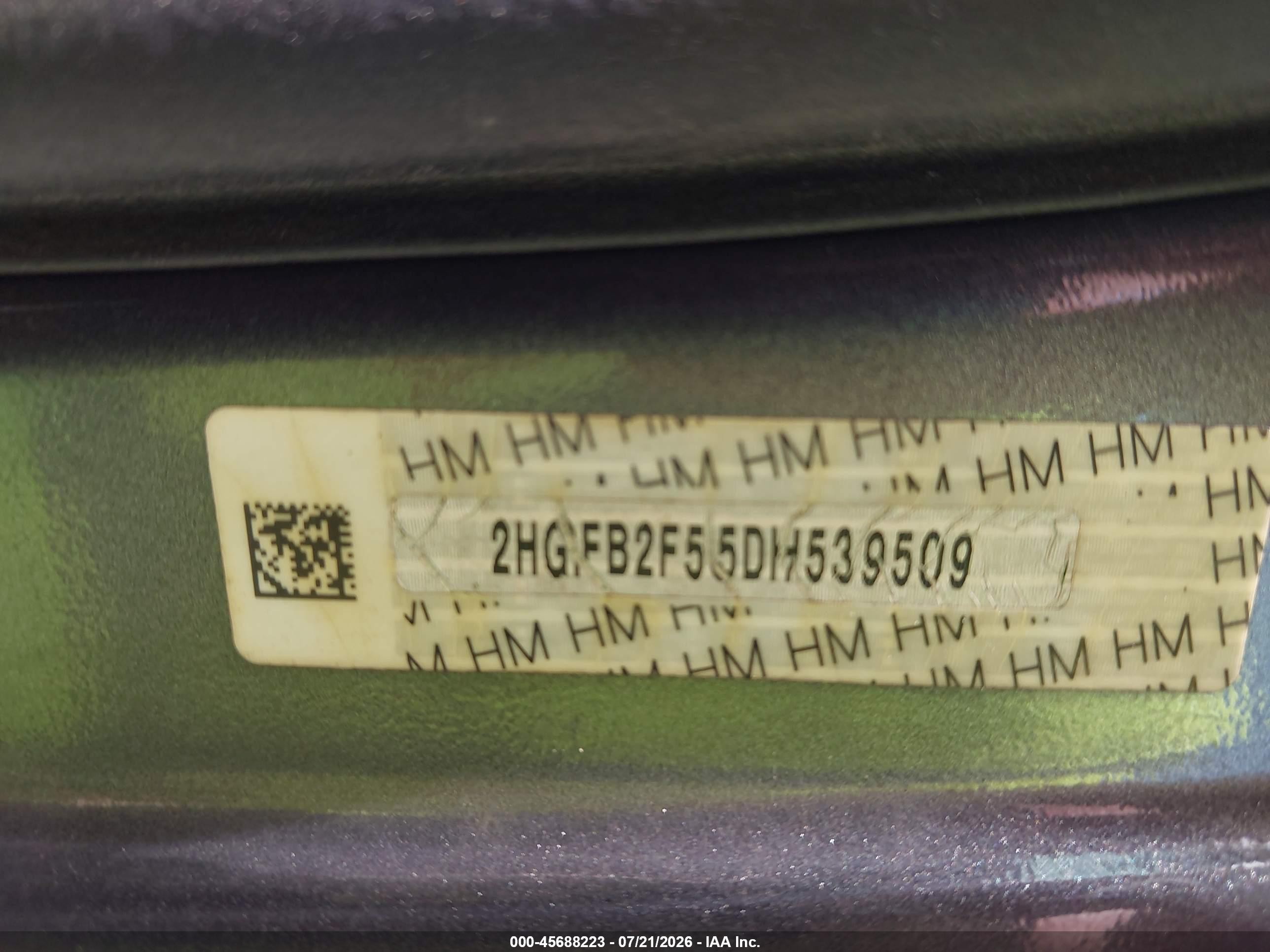 2013 Honda Civic Lx Серый vin: 2HGFB2F55DH539509