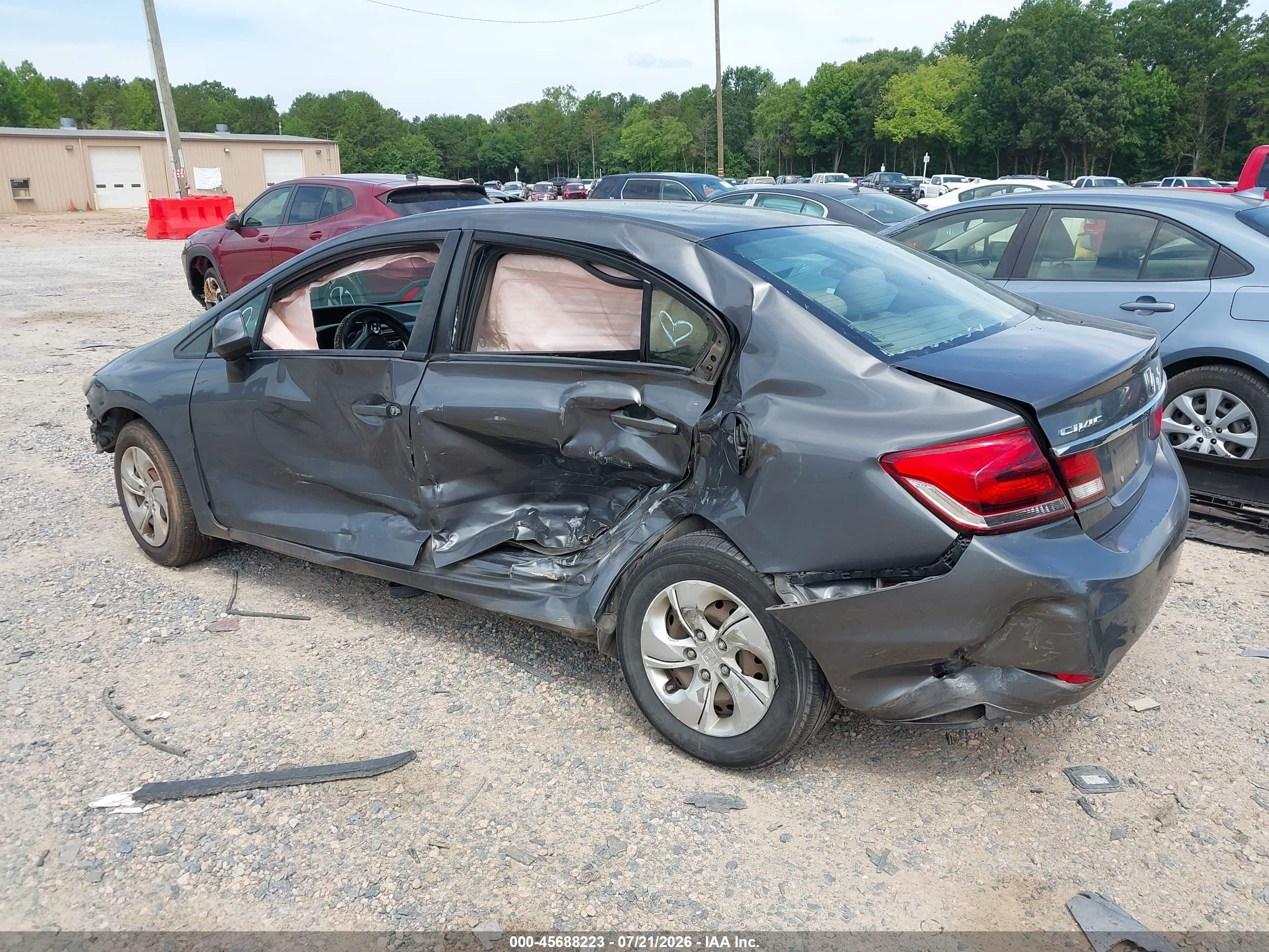 2013 Honda Civic Lx Серый vin: 2HGFB2F55DH539509