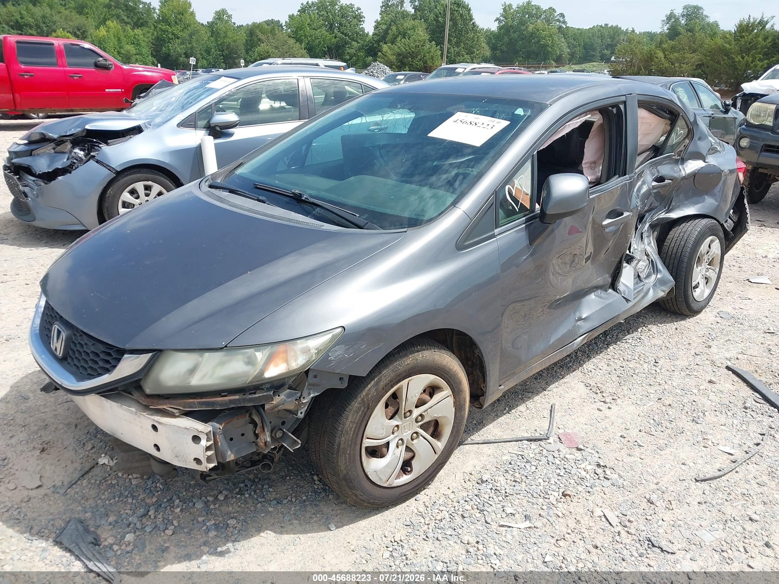 2013 Honda Civic Lx Серый vin: 2HGFB2F55DH539509