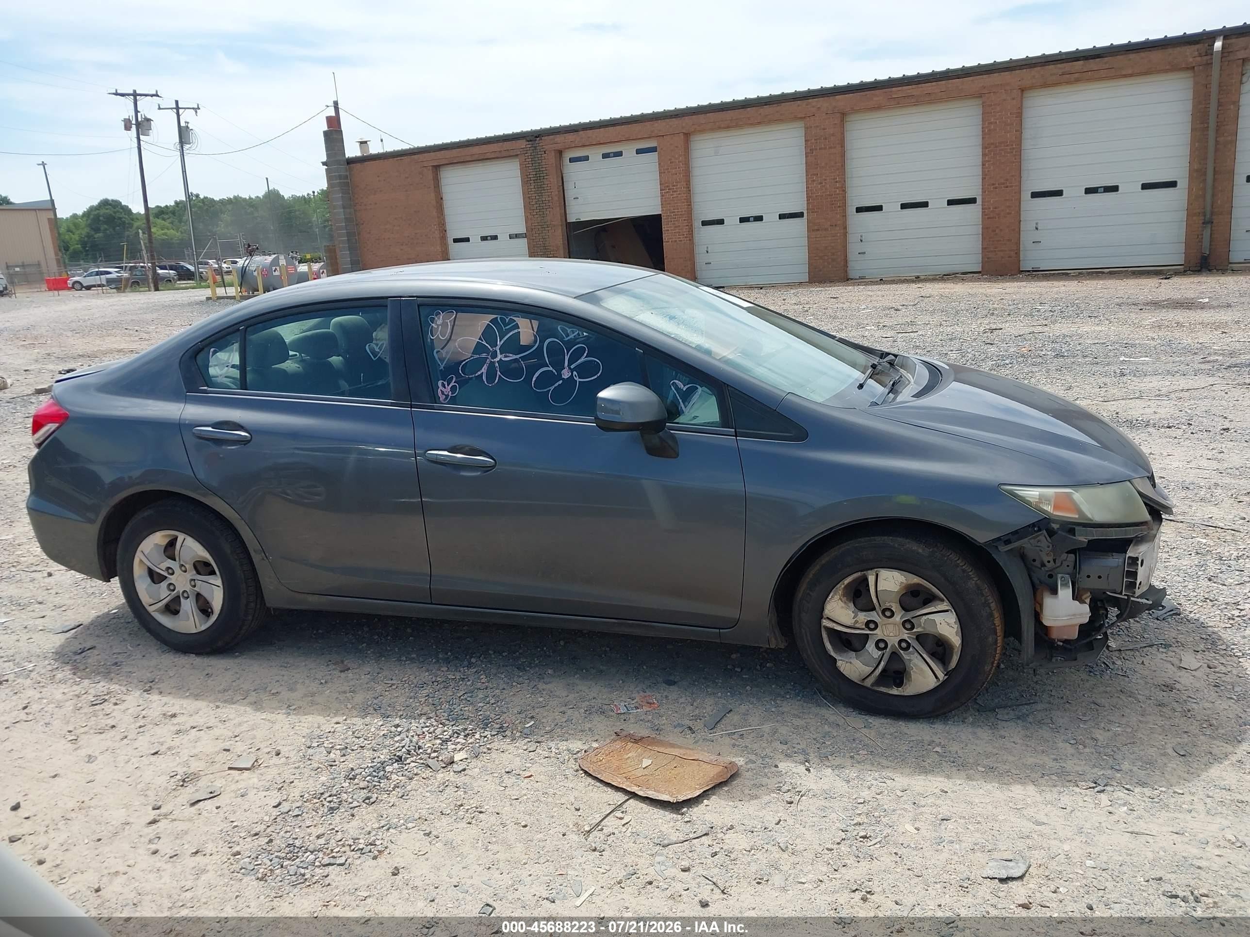 2013 Honda Civic Lx Серый vin: 2HGFB2F55DH539509