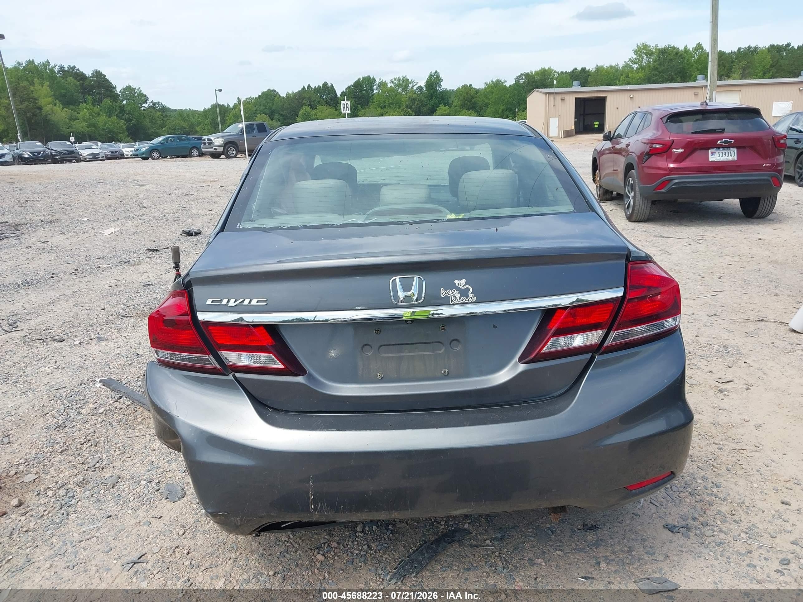 2013 Honda Civic Lx Серый vin: 2HGFB2F55DH539509