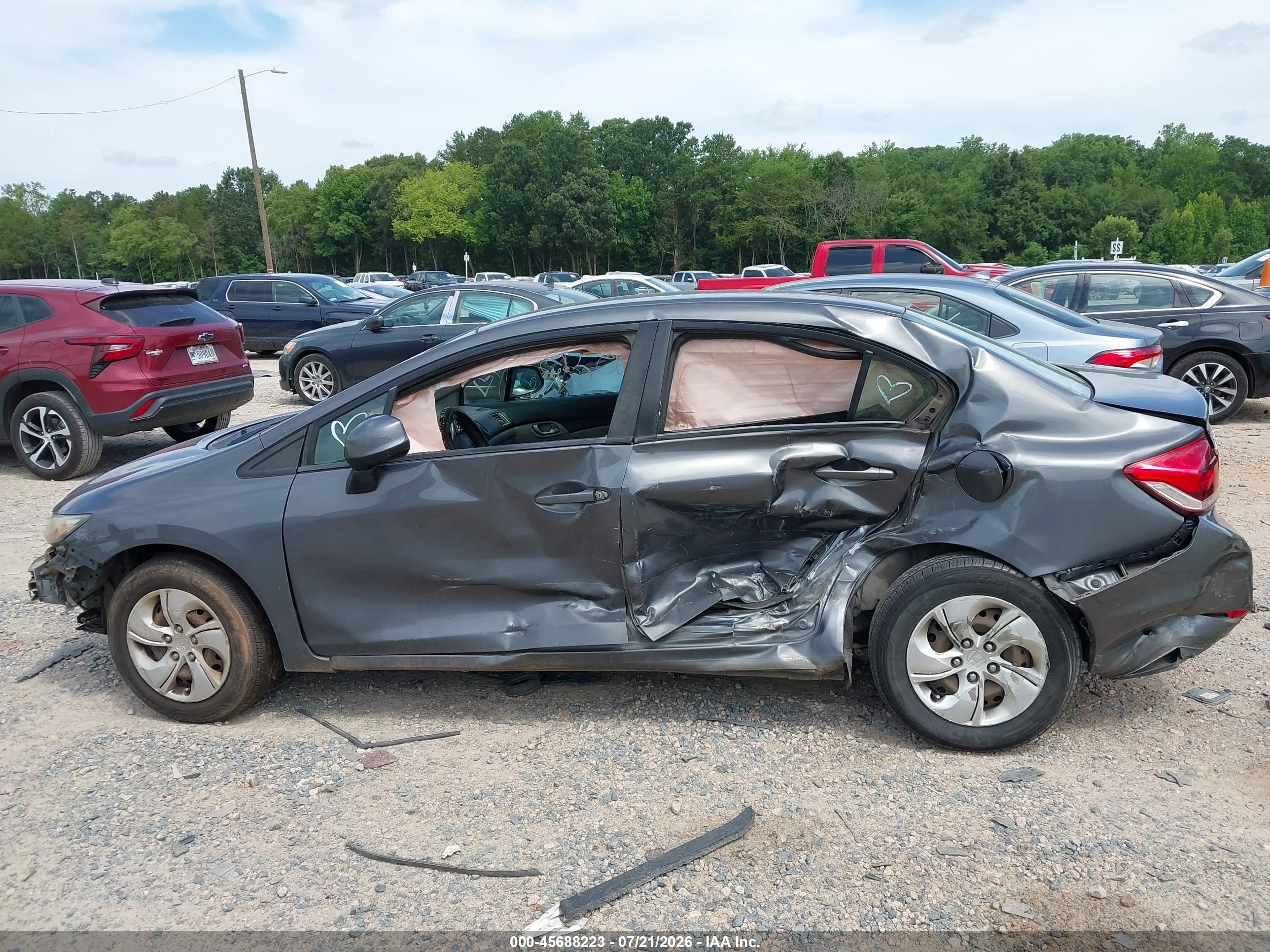 2013 Honda Civic Lx Серый vin: 2HGFB2F55DH539509