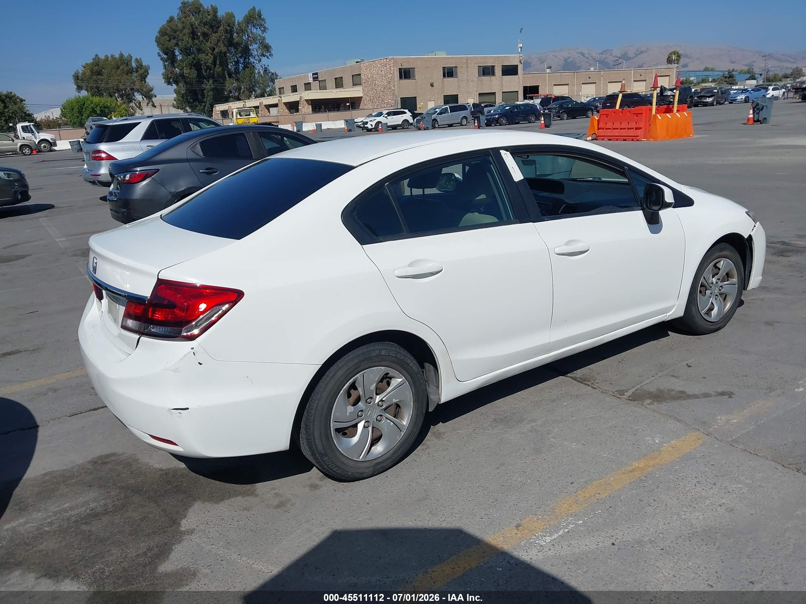 2013 Honda Civic Lx White vin: 2HGFB2F55DH541860