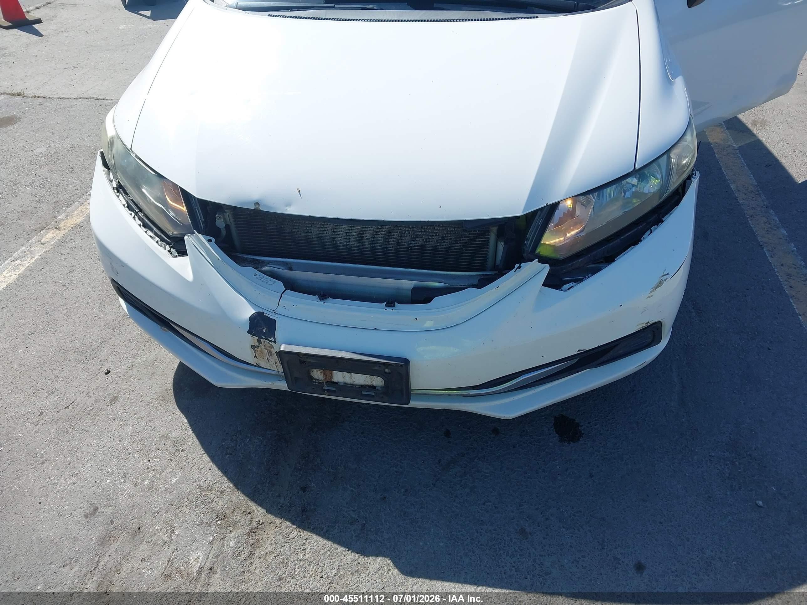 2013 Honda Civic Lx White vin: 2HGFB2F55DH541860