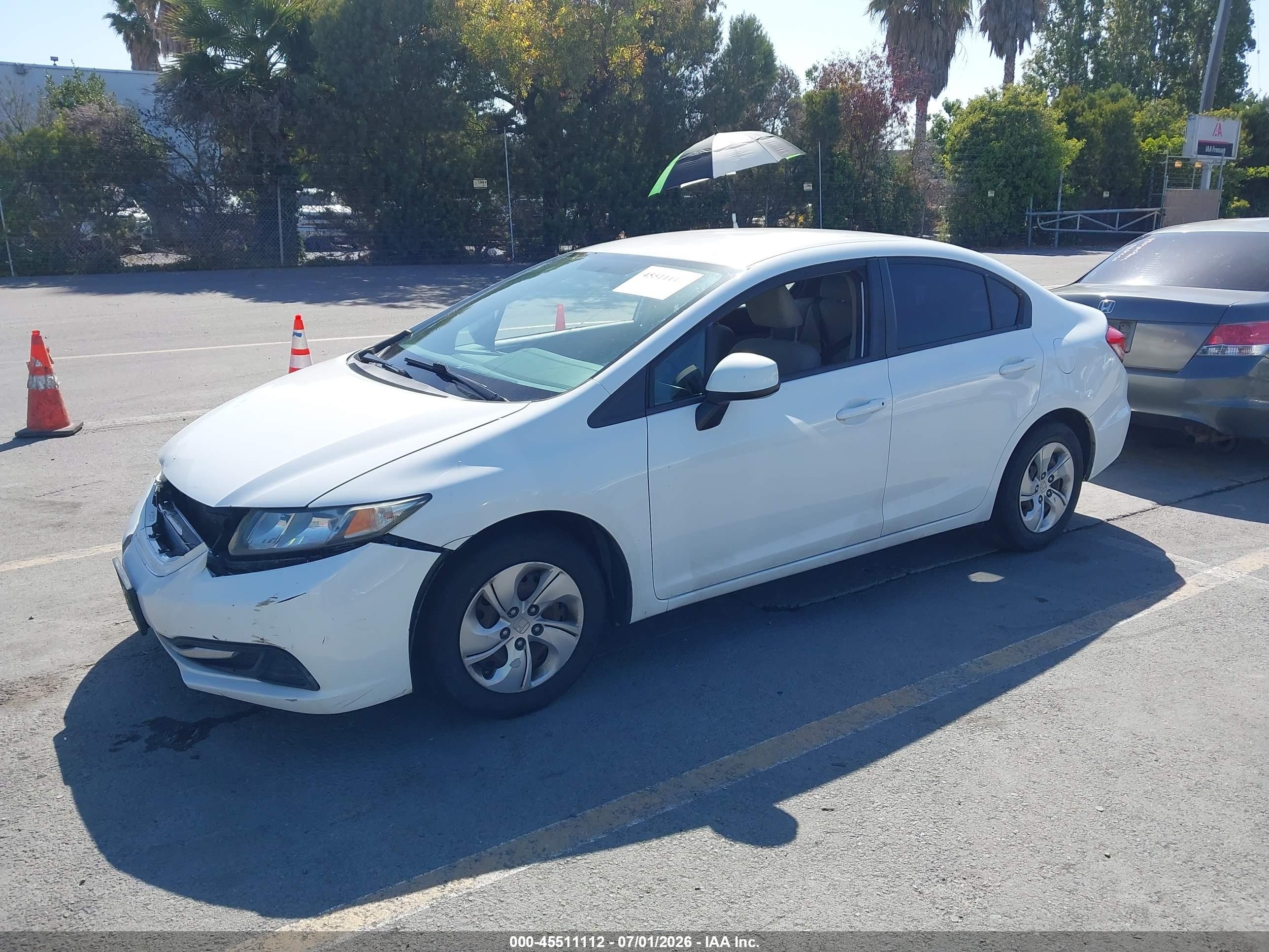 2013 Honda Civic Lx White vin: 2HGFB2F55DH541860