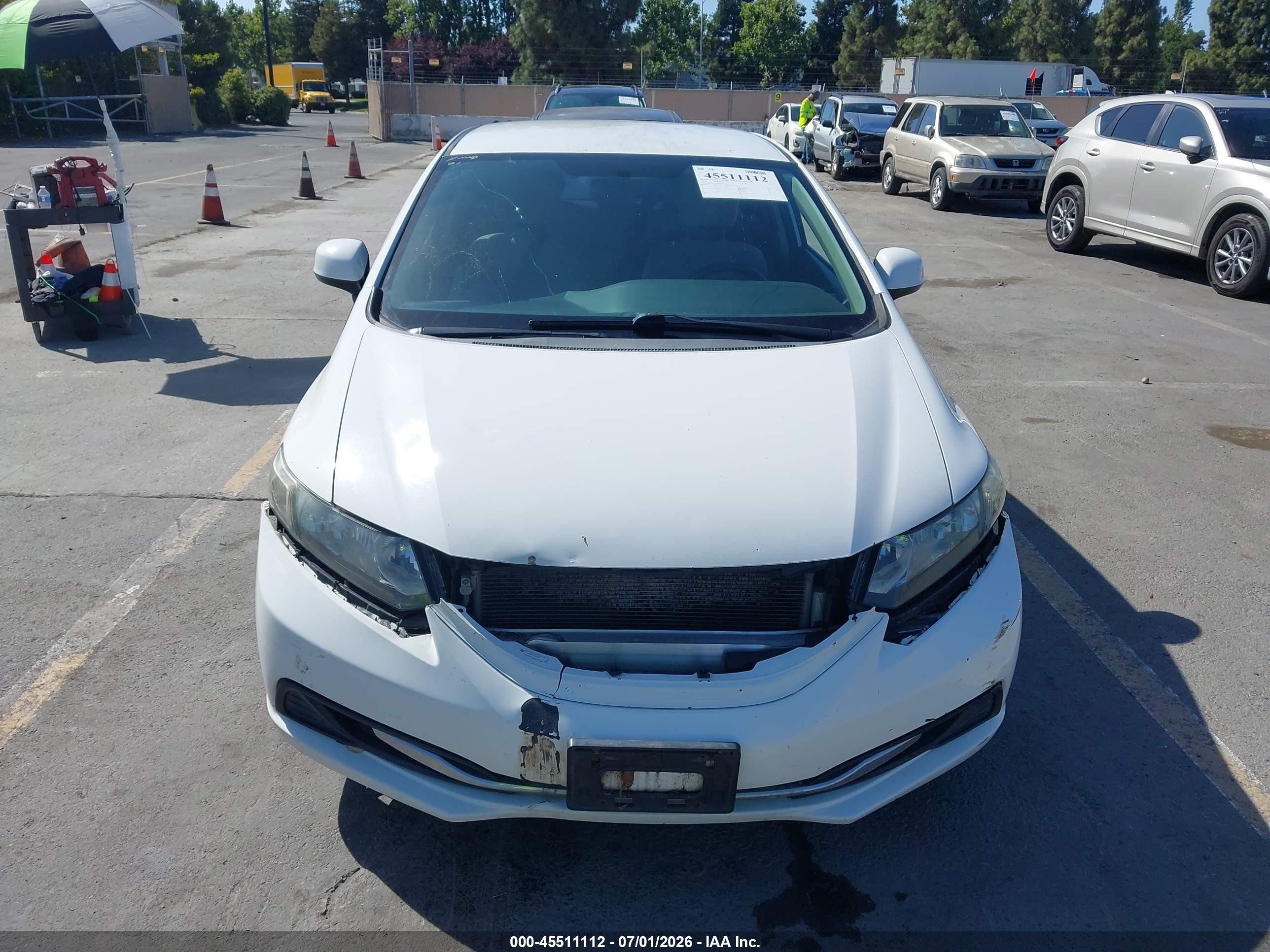 2013 Honda Civic Lx White vin: 2HGFB2F55DH541860