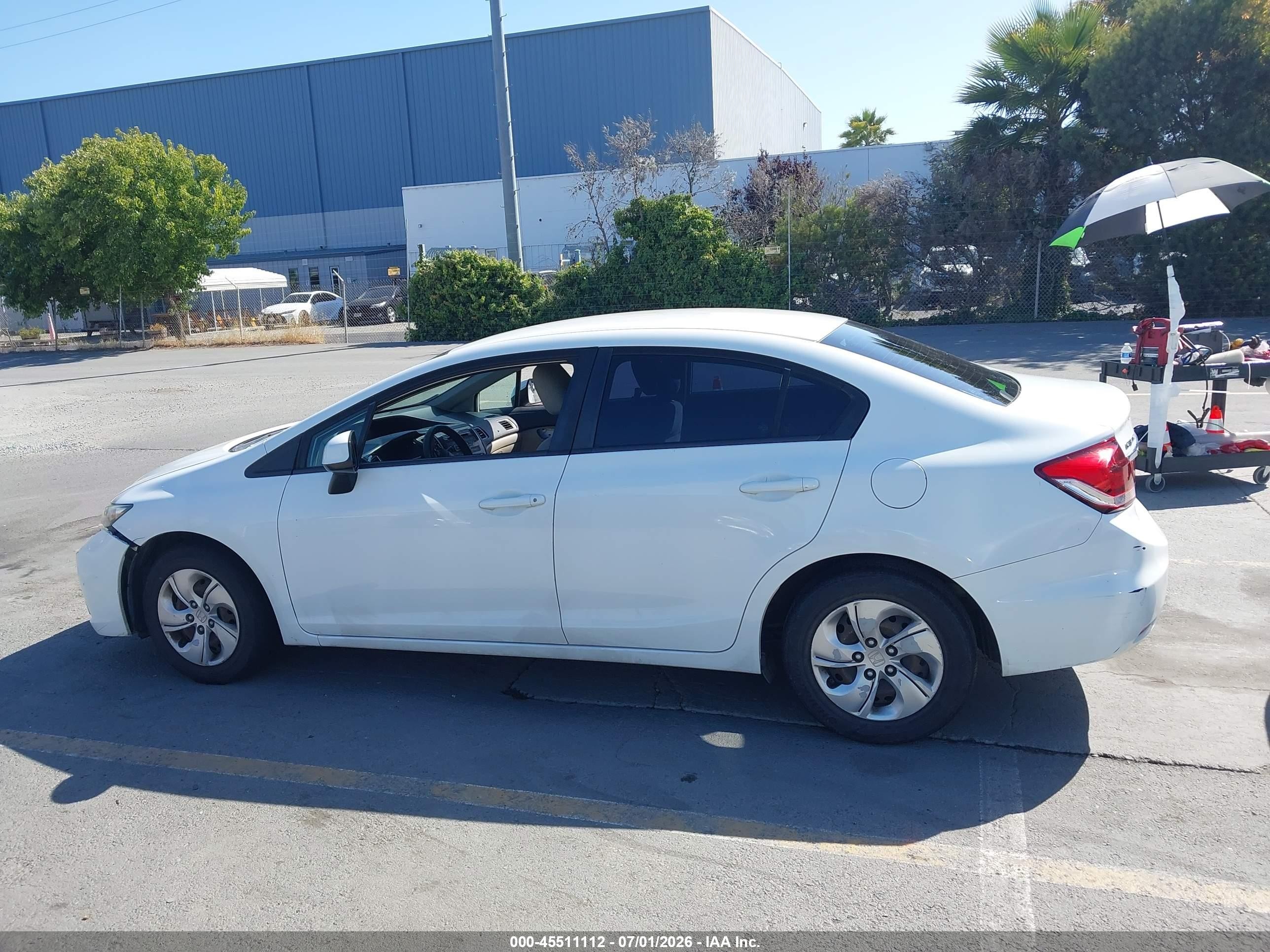 2013 Honda Civic Lx White vin: 2HGFB2F55DH541860