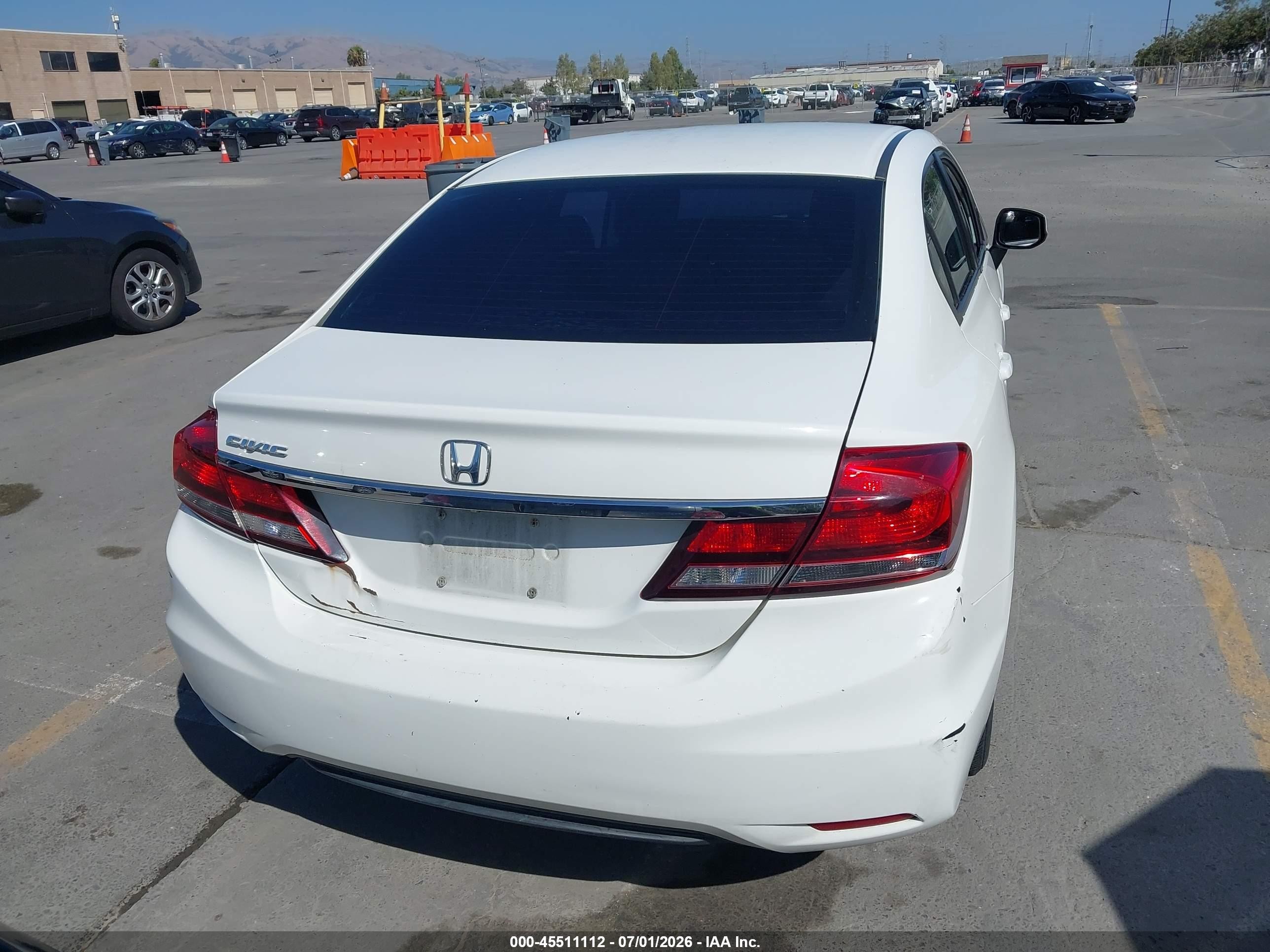 2013 Honda Civic Lx White vin: 2HGFB2F55DH541860
