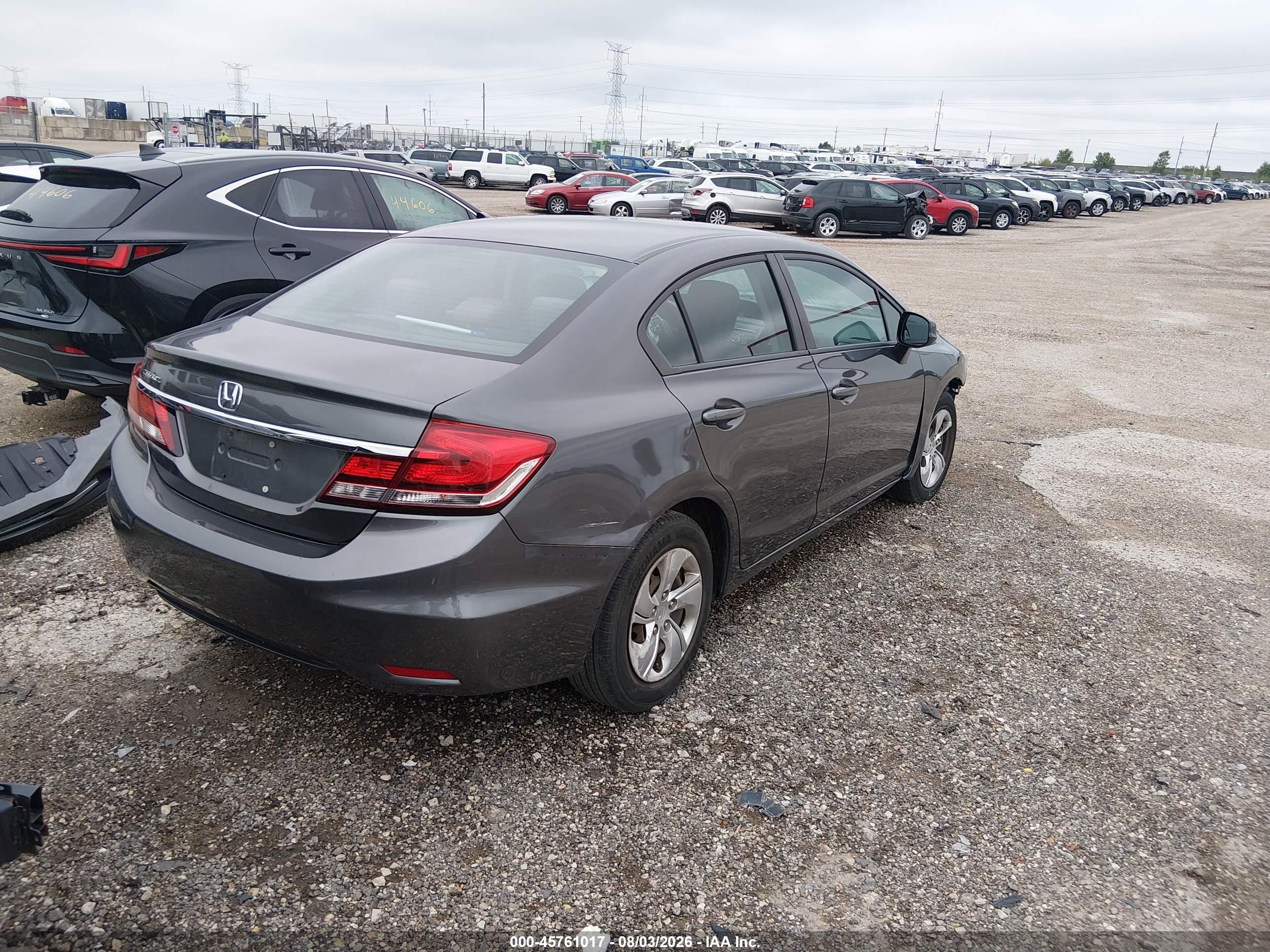 2013 Honda Civic Lx Gray vin: 2HGFB2F55DH551725