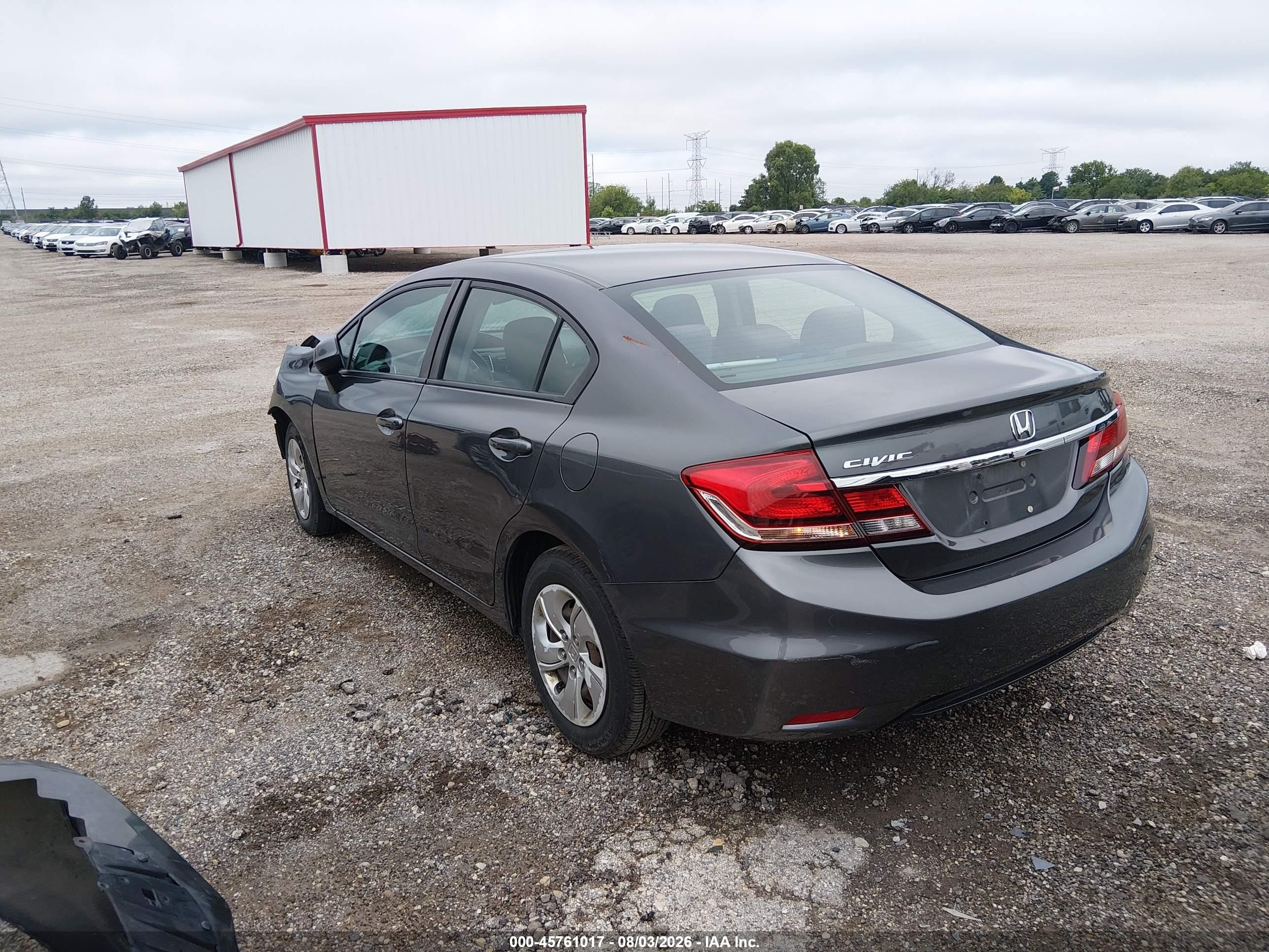 2013 Honda Civic Lx Gray vin: 2HGFB2F55DH551725