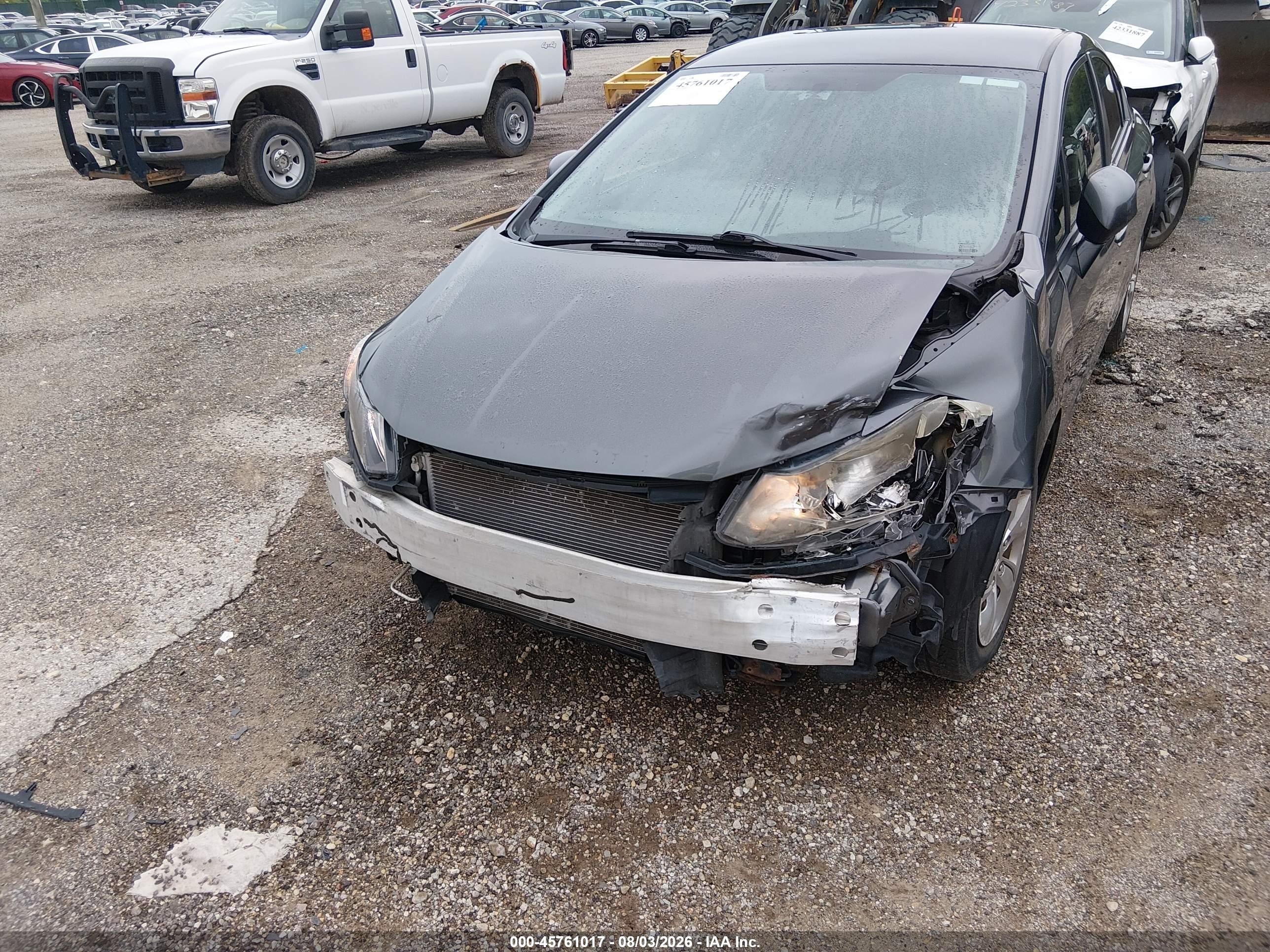 2013 Honda Civic Lx Gray vin: 2HGFB2F55DH551725