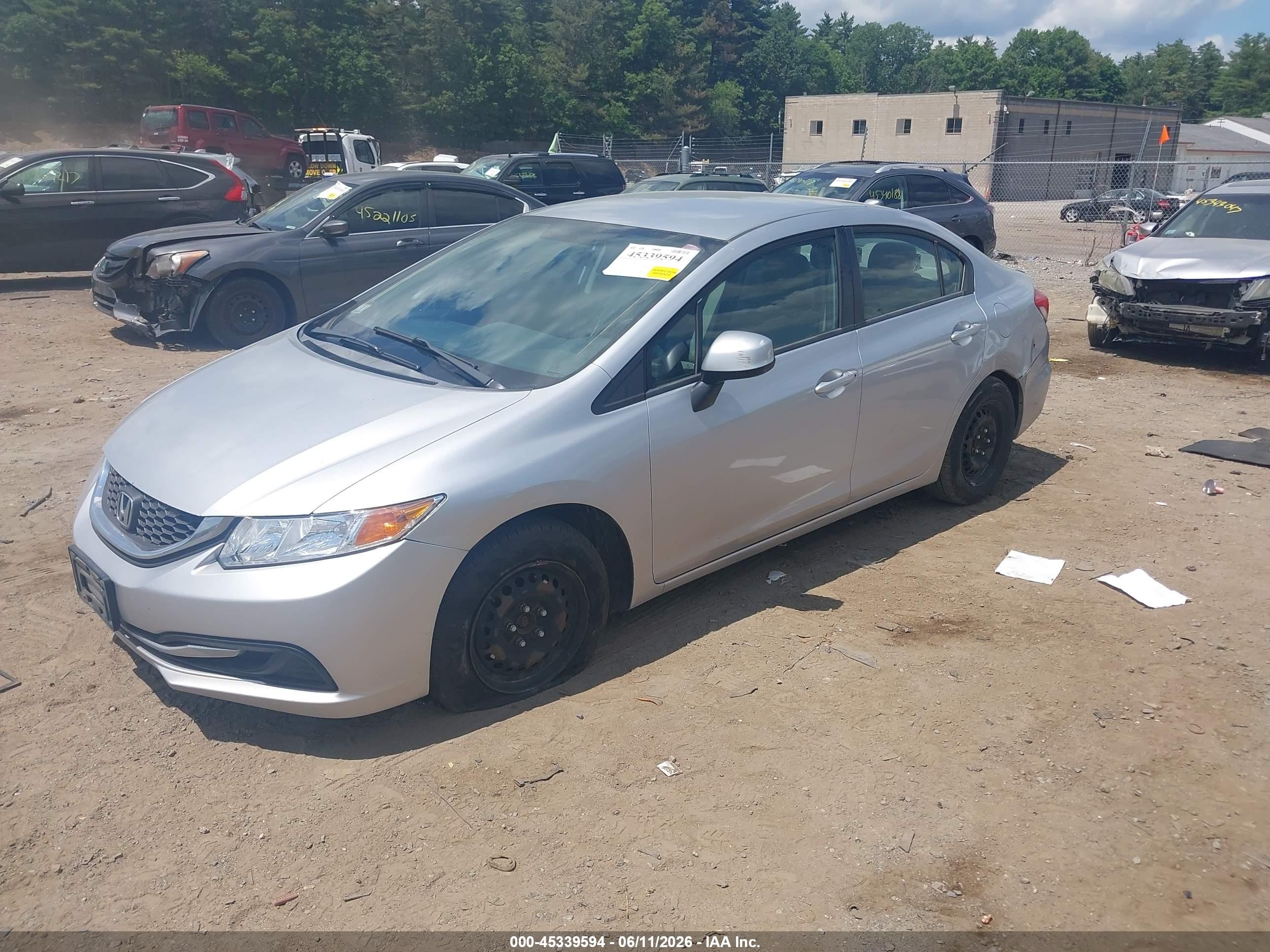 2013 Honda Civic Lx Silver vin: 2HGFB2F55DH554561