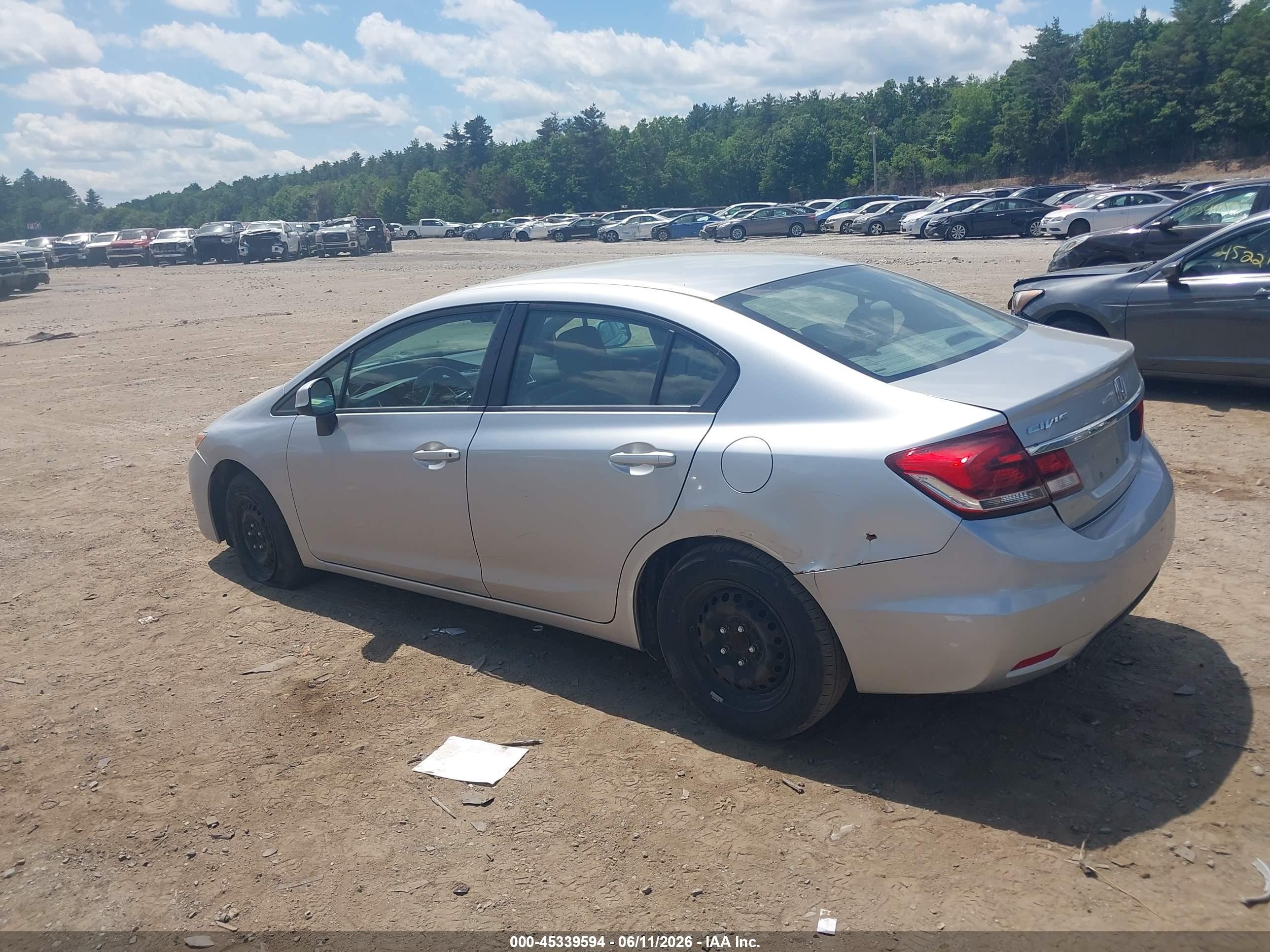 2013 Honda Civic Lx Silver vin: 2HGFB2F55DH554561