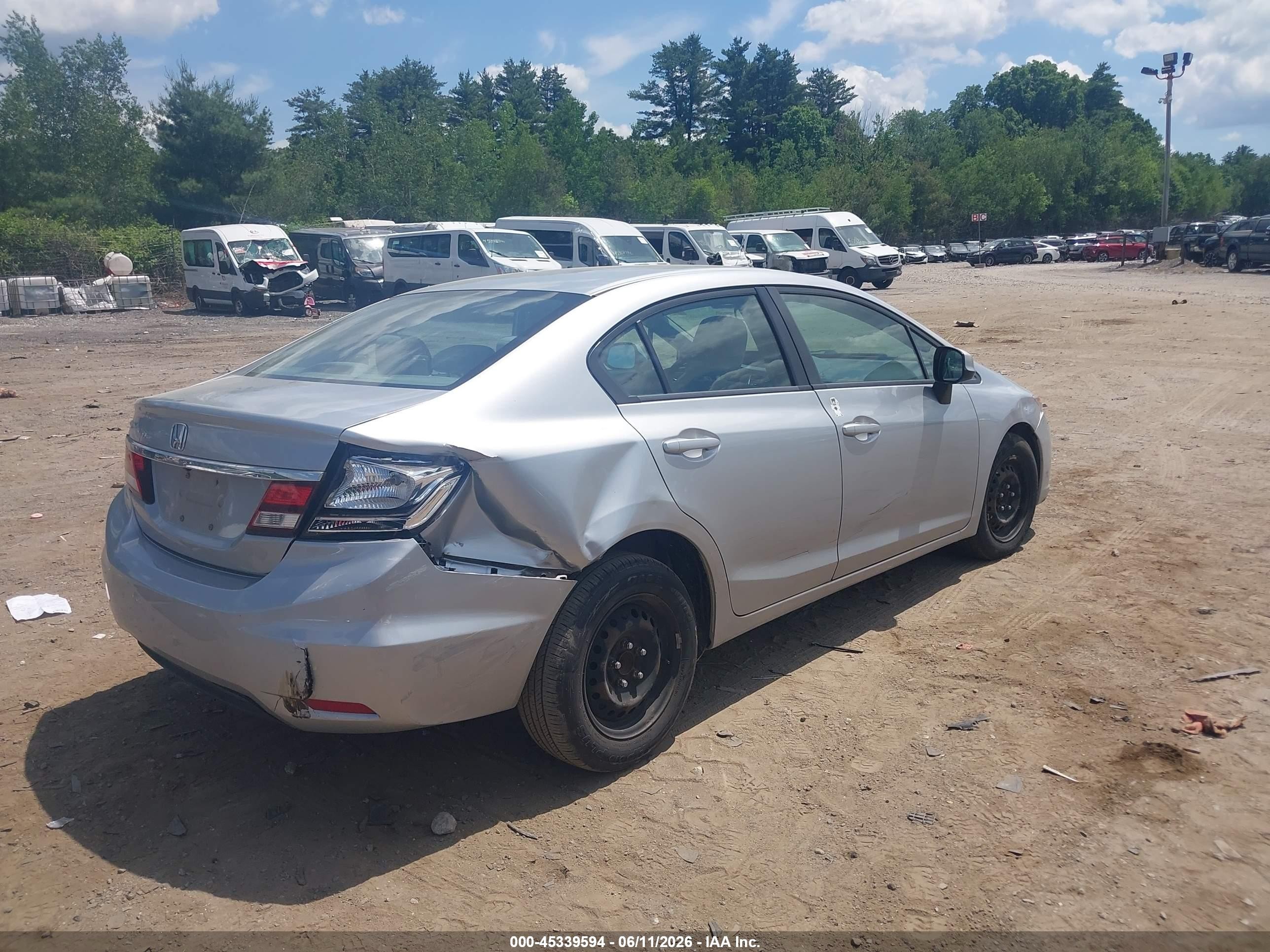 2013 Honda Civic Lx Silver vin: 2HGFB2F55DH554561