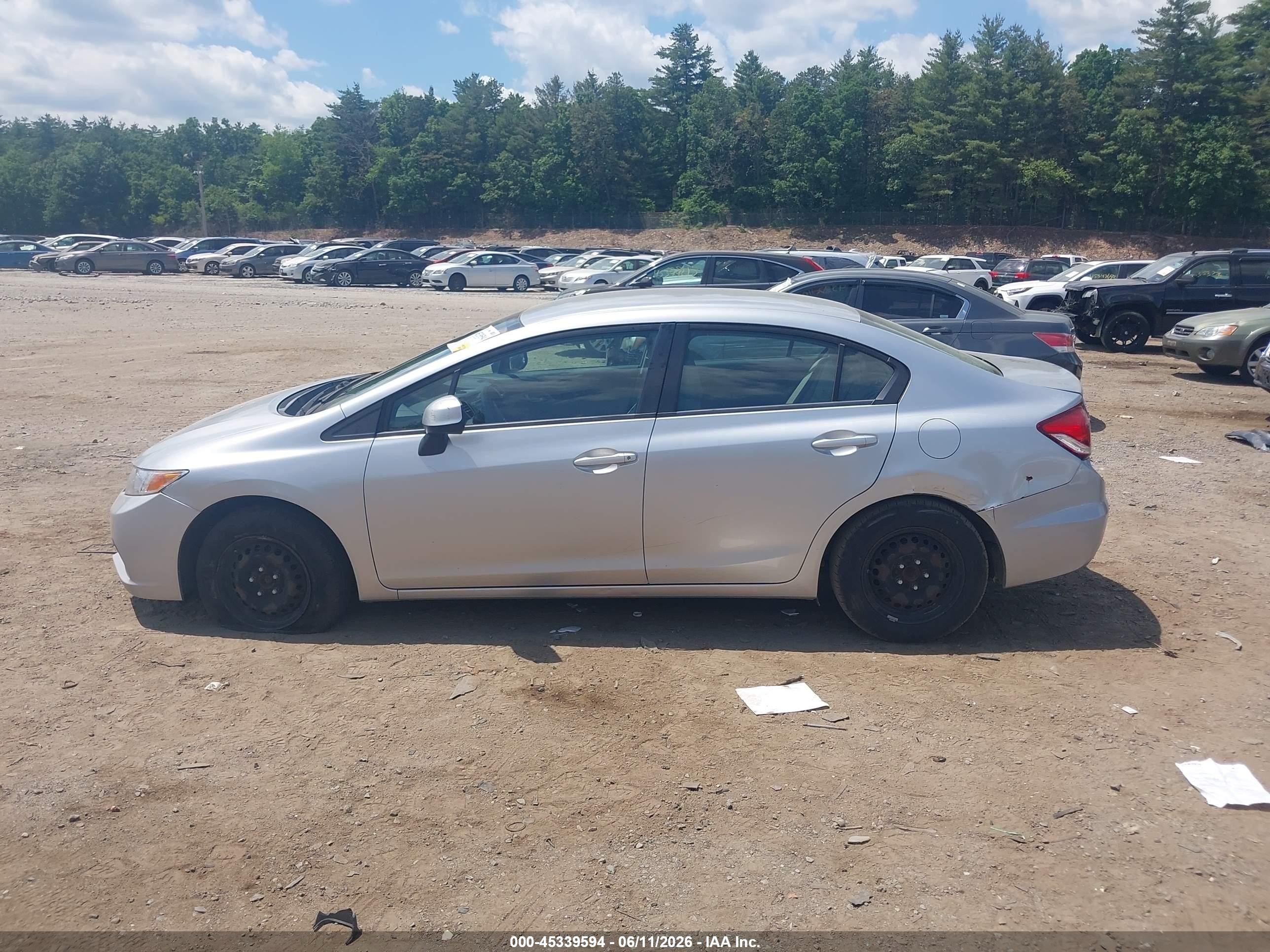 2013 Honda Civic Lx Silver vin: 2HGFB2F55DH554561