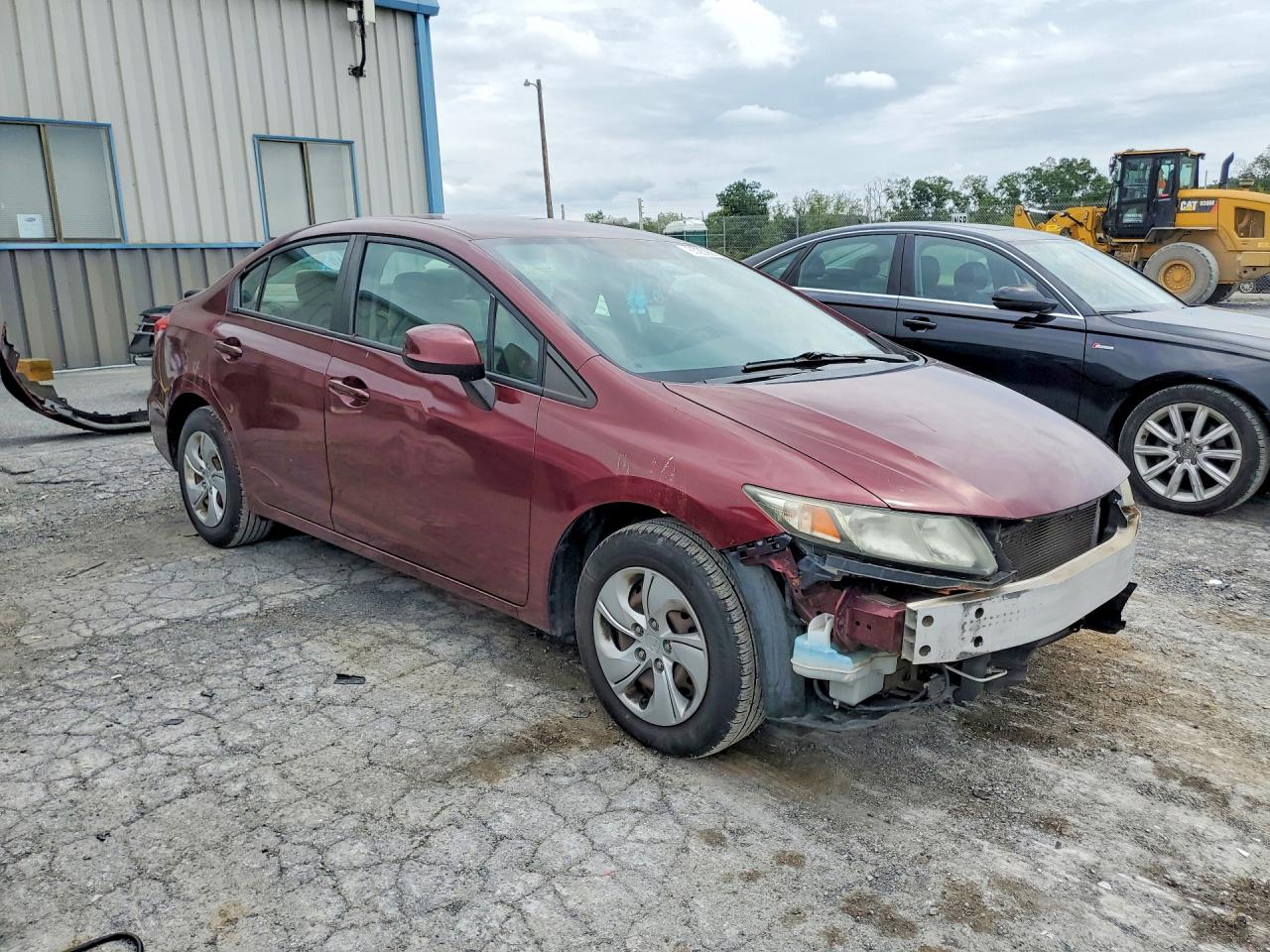 2013 Honda Civic Lx Burgundy vin: 2HGFB2F55DH555600