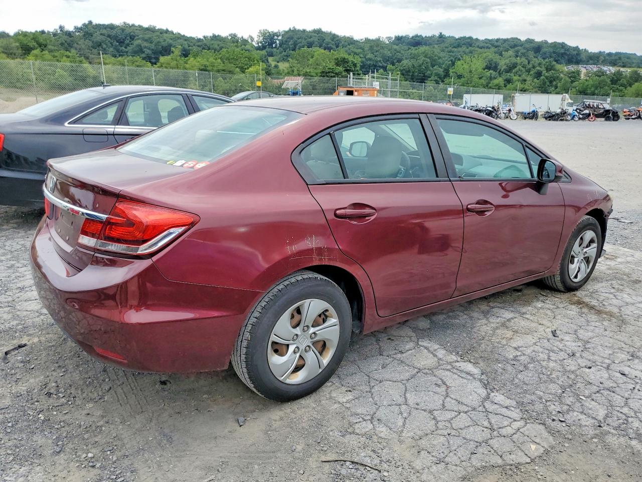 2013 Honda Civic Lx Burgundy vin: 2HGFB2F55DH555600