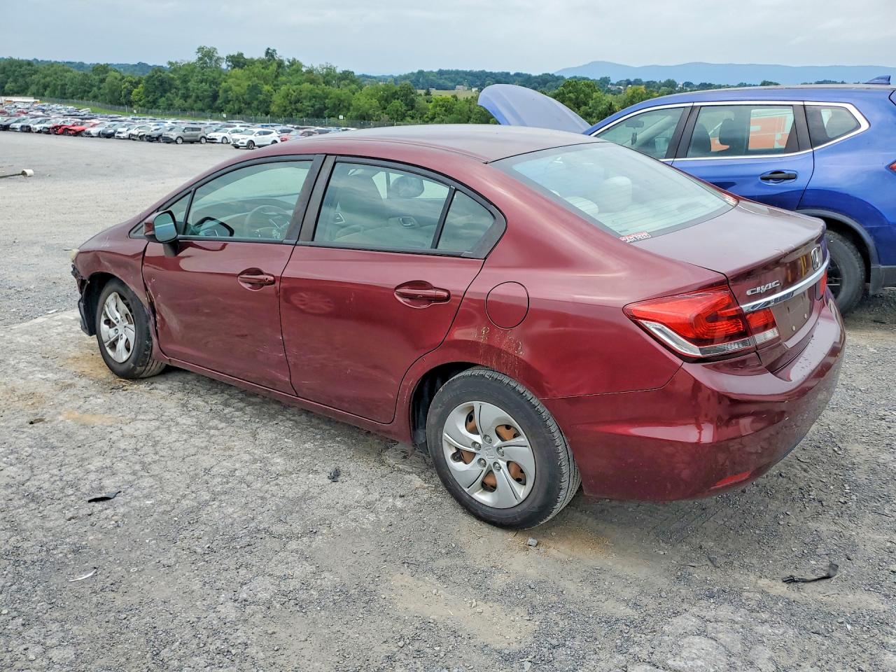 2013 Honda Civic Lx Burgundy vin: 2HGFB2F55DH555600