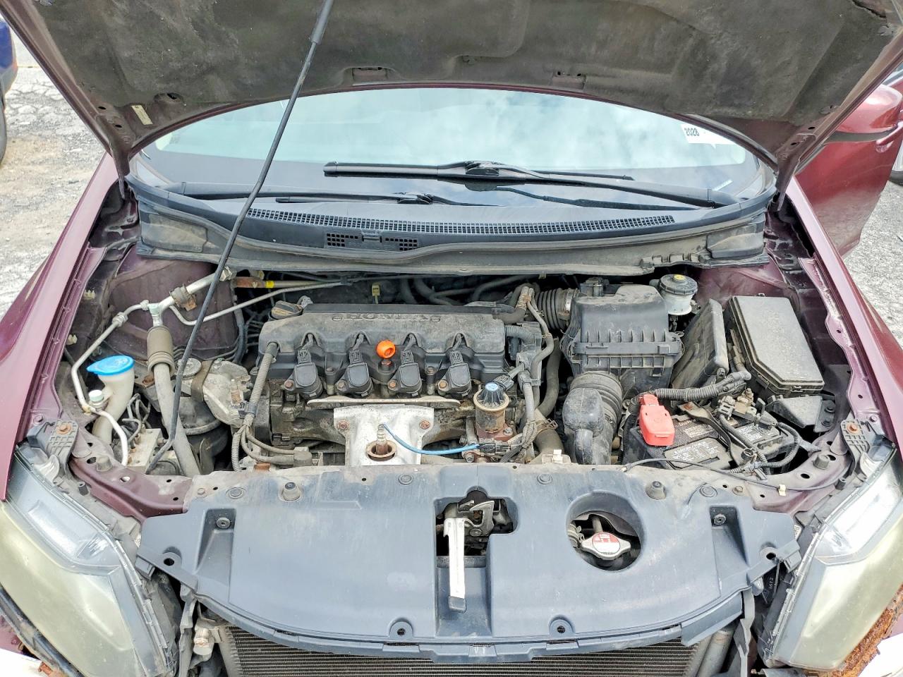 2013 Honda Civic Lx Burgundy vin: 2HGFB2F55DH555600