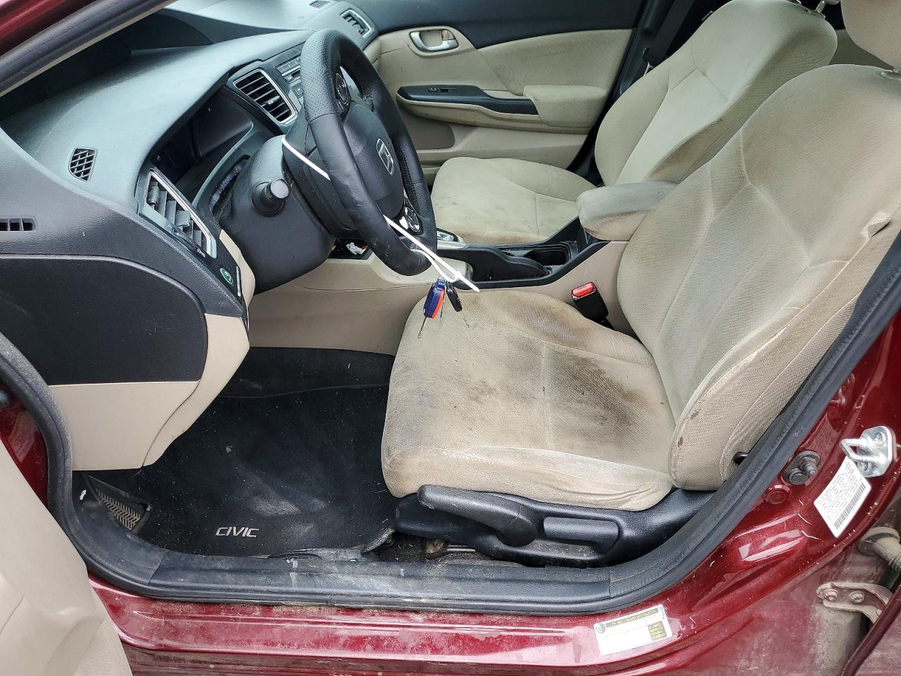 2013 Honda Civic Lx Burgundy vin: 2HGFB2F55DH555600