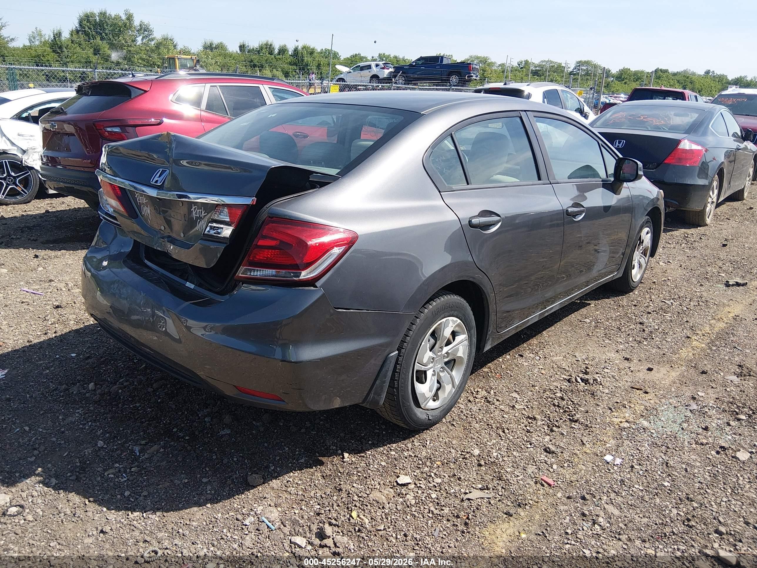 2013 Honda Civic Lx Серый vin: 2HGFB2F55DH569514